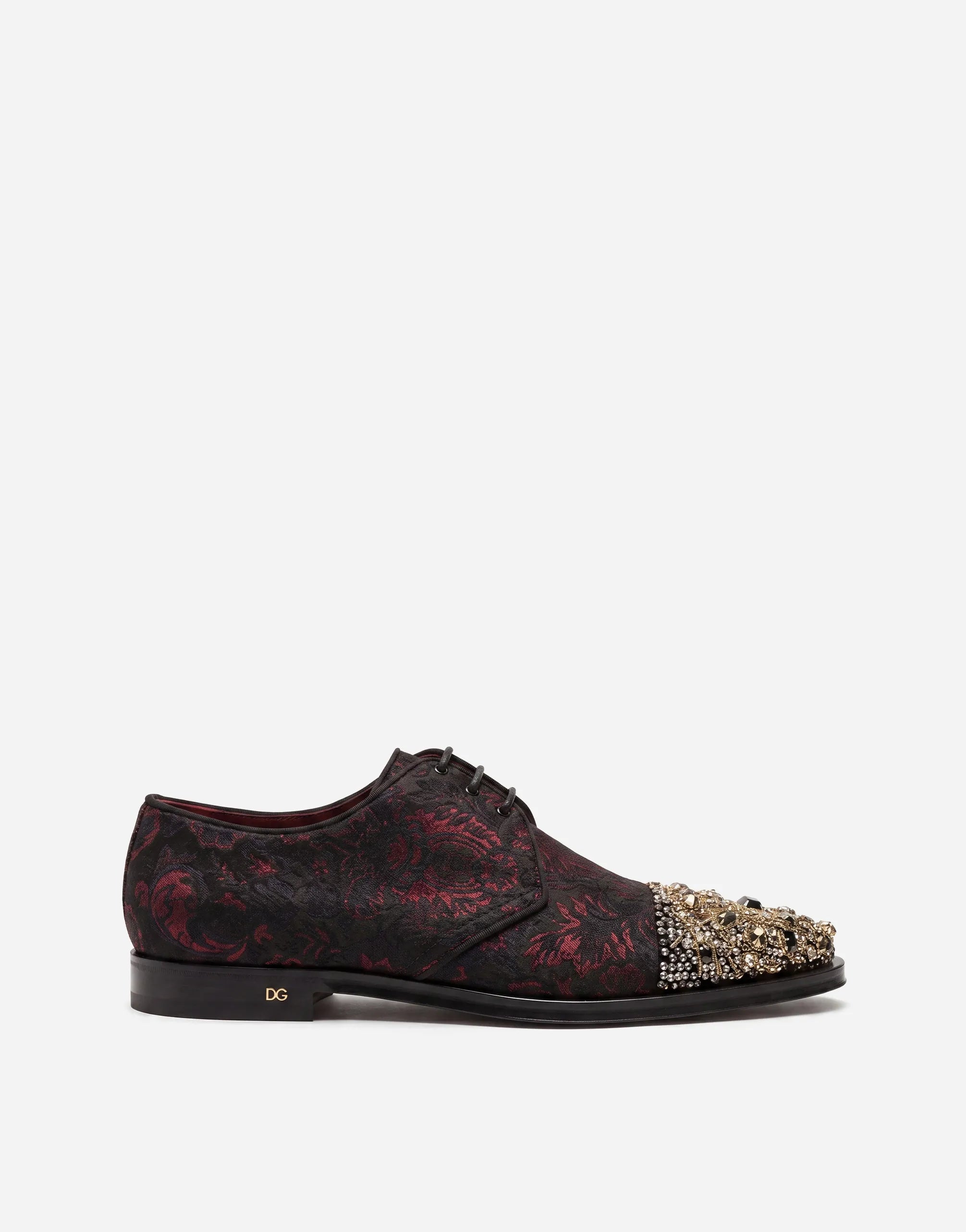 Dolce & Gabbana Dolce & Gabbana Jacquard Crystal-Embellished Derby Shoes
