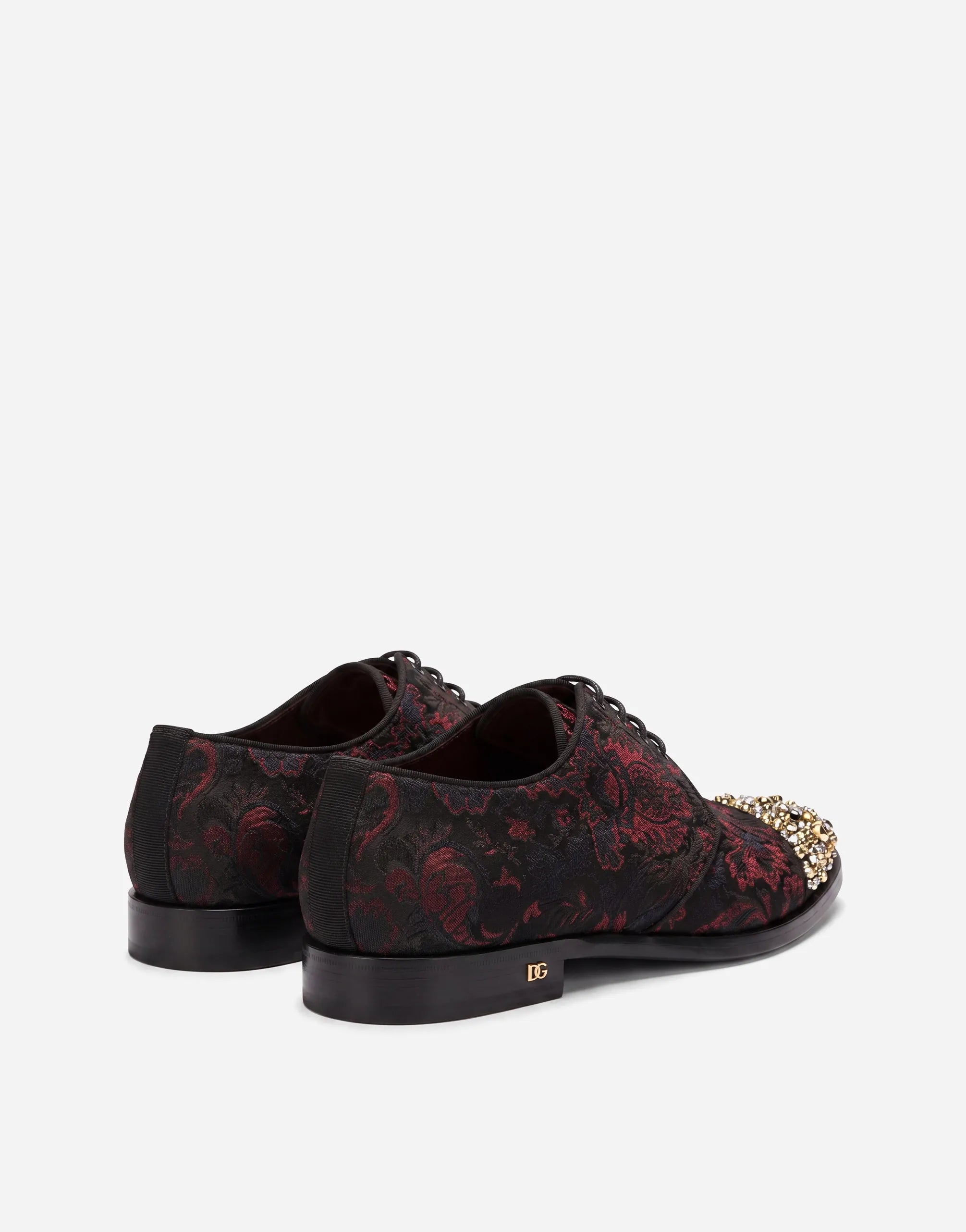 Dolce & Gabbana Dolce & Gabbana Jacquard Crystal-Embellished Derby Shoes