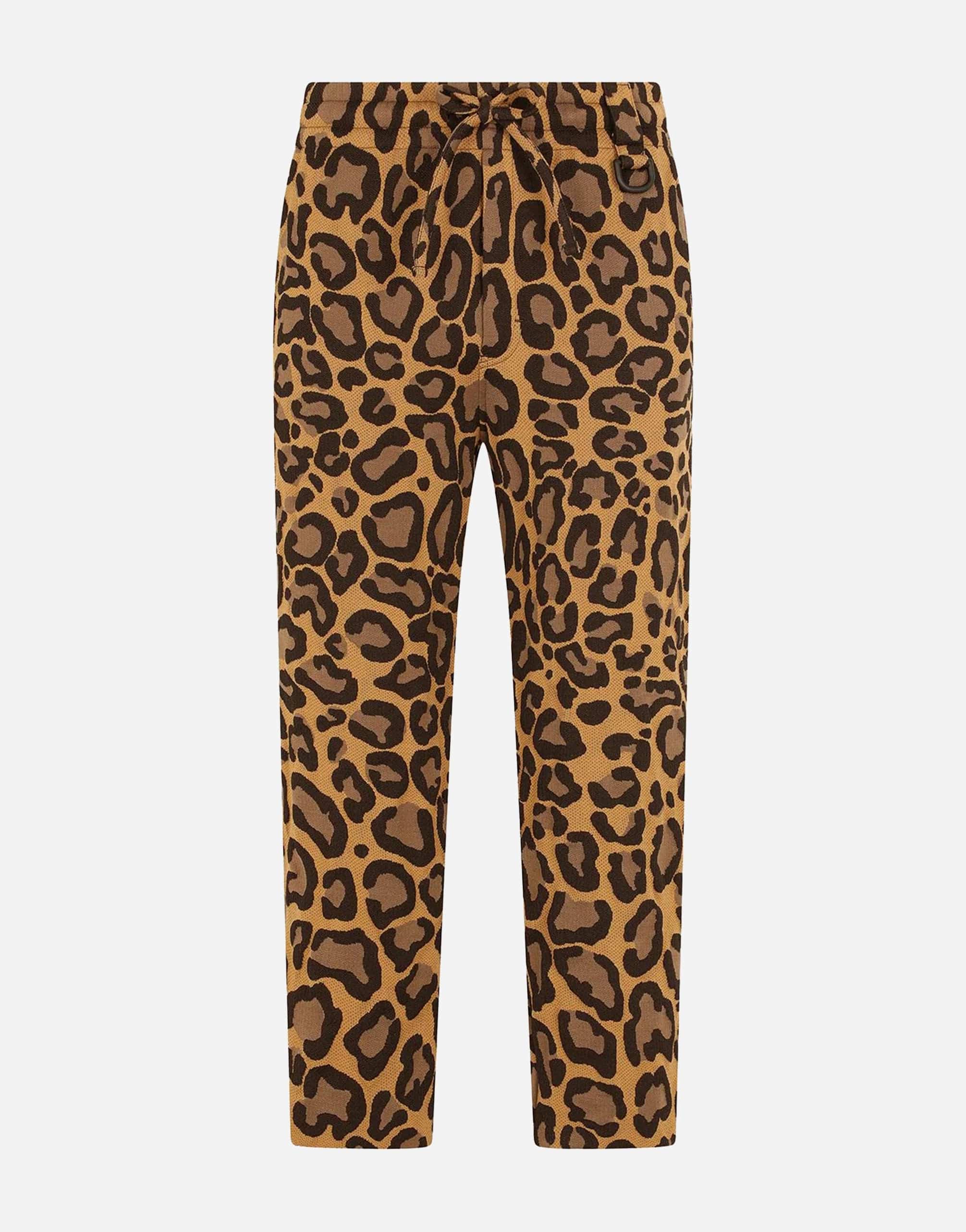 Dolce & Gabbana Jacquard Jogging Pants With Leopard Design
