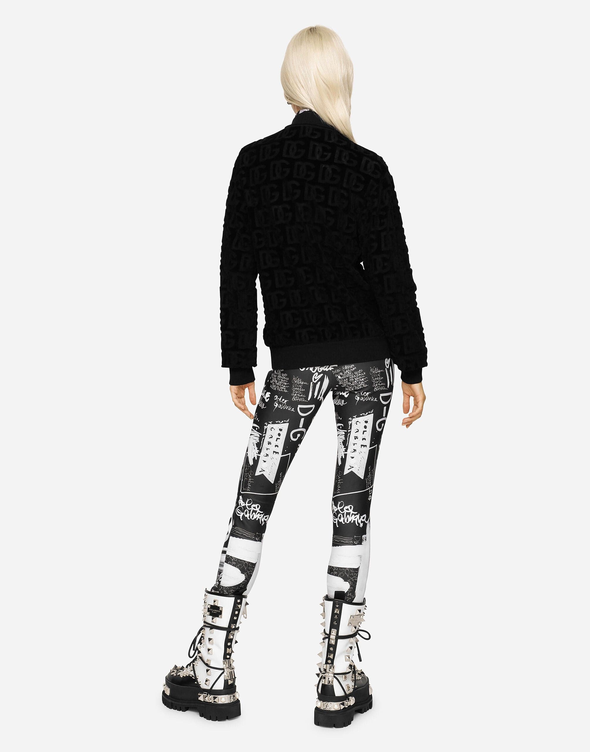 Dolce & Gabbana Jacquard-Logo Zip-Up Sweatshirt