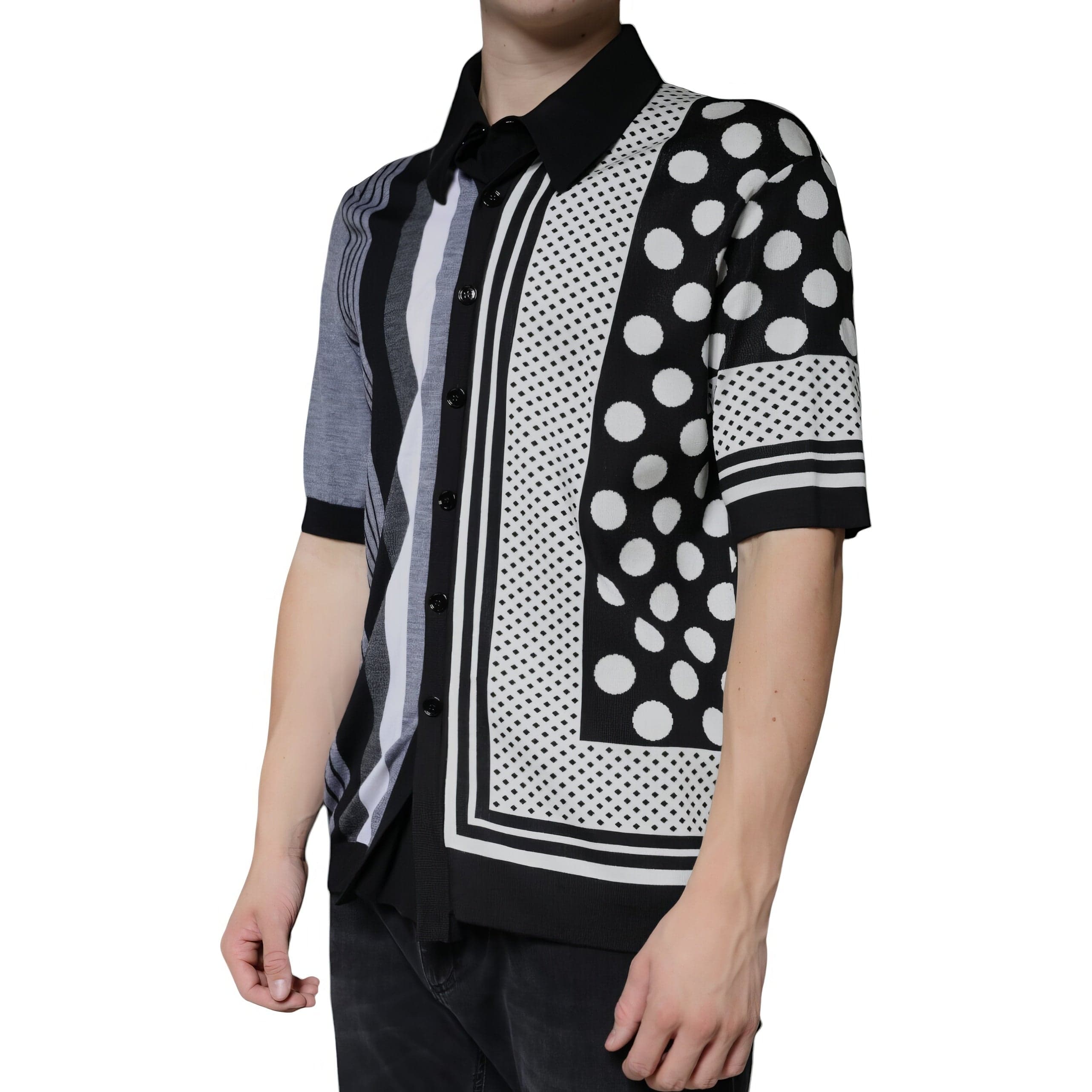 Dolce & Gabbana Jacquard Mix Polo Shirt