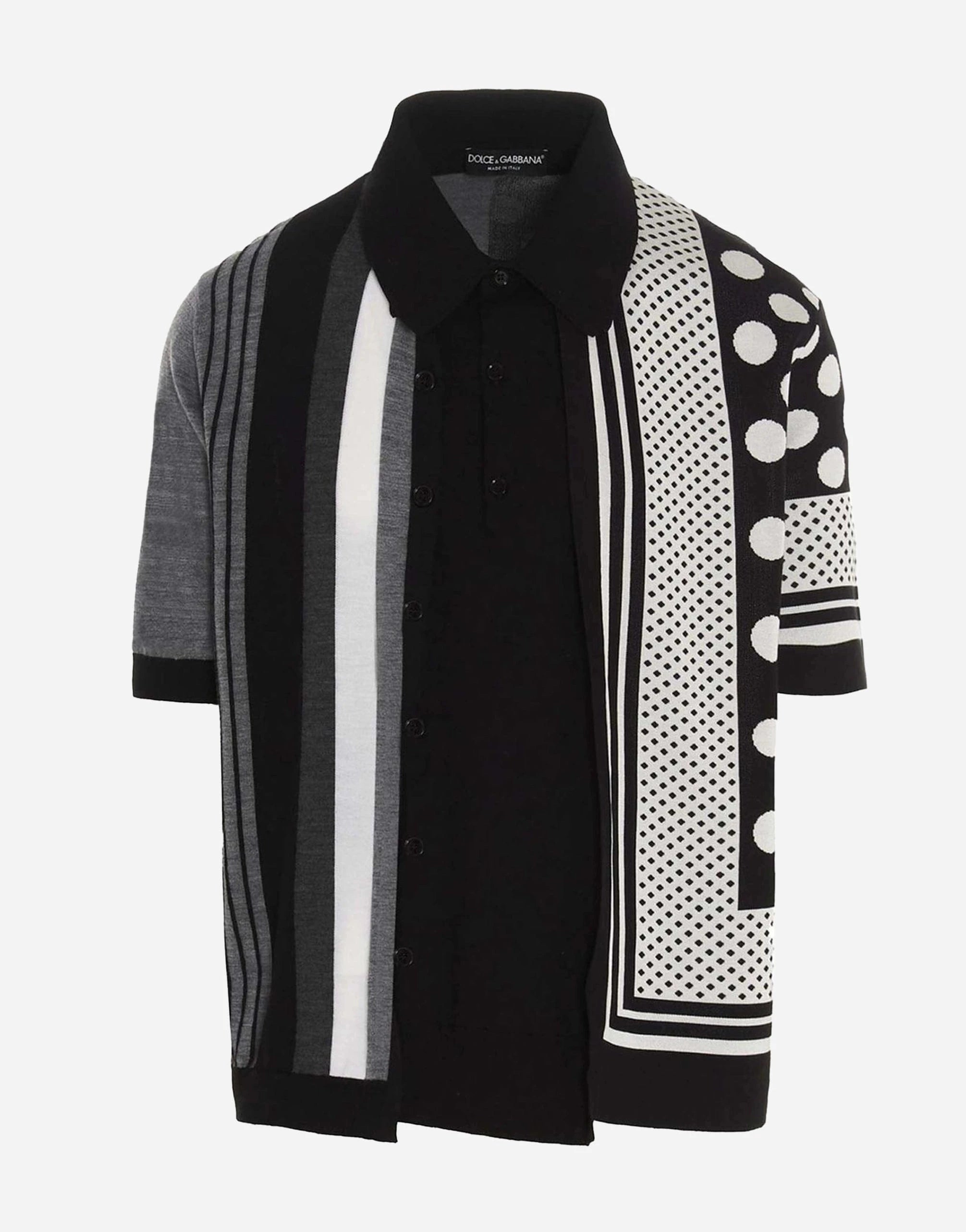 Dolce & Gabbana Jacquard Mix Polo Shirt