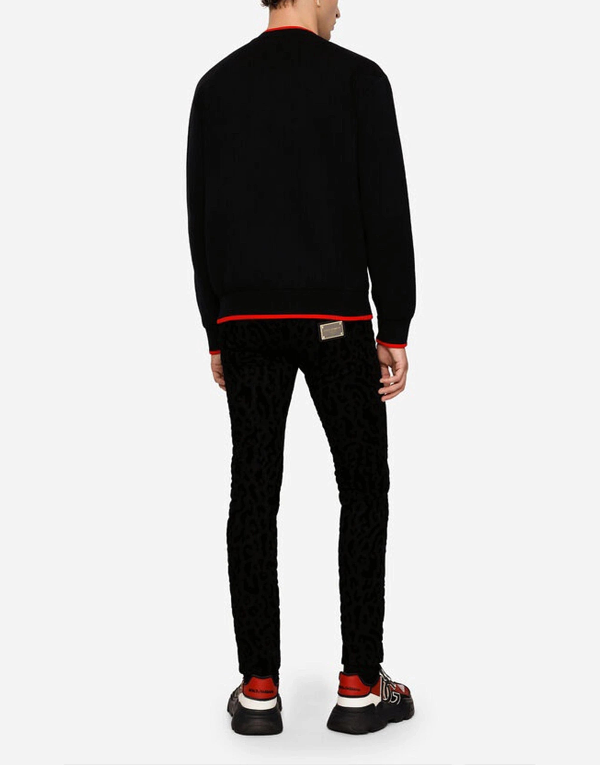 Dolce & Gabbana Jacquard Round-Neck Logo Sweater