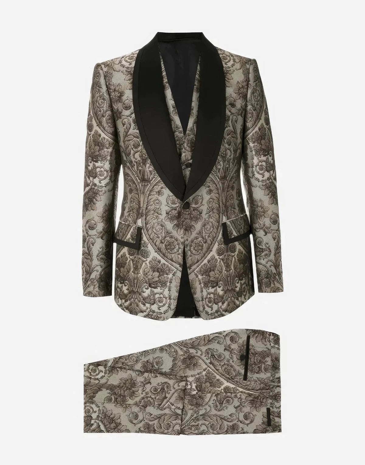 Dolce & Gabbana Jacquard Single Breasted Three-Piece Suit