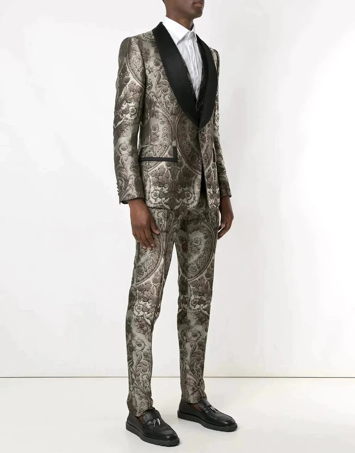 Dolce & Gabbana Jacquard Single Breasted Three-Piece Suit