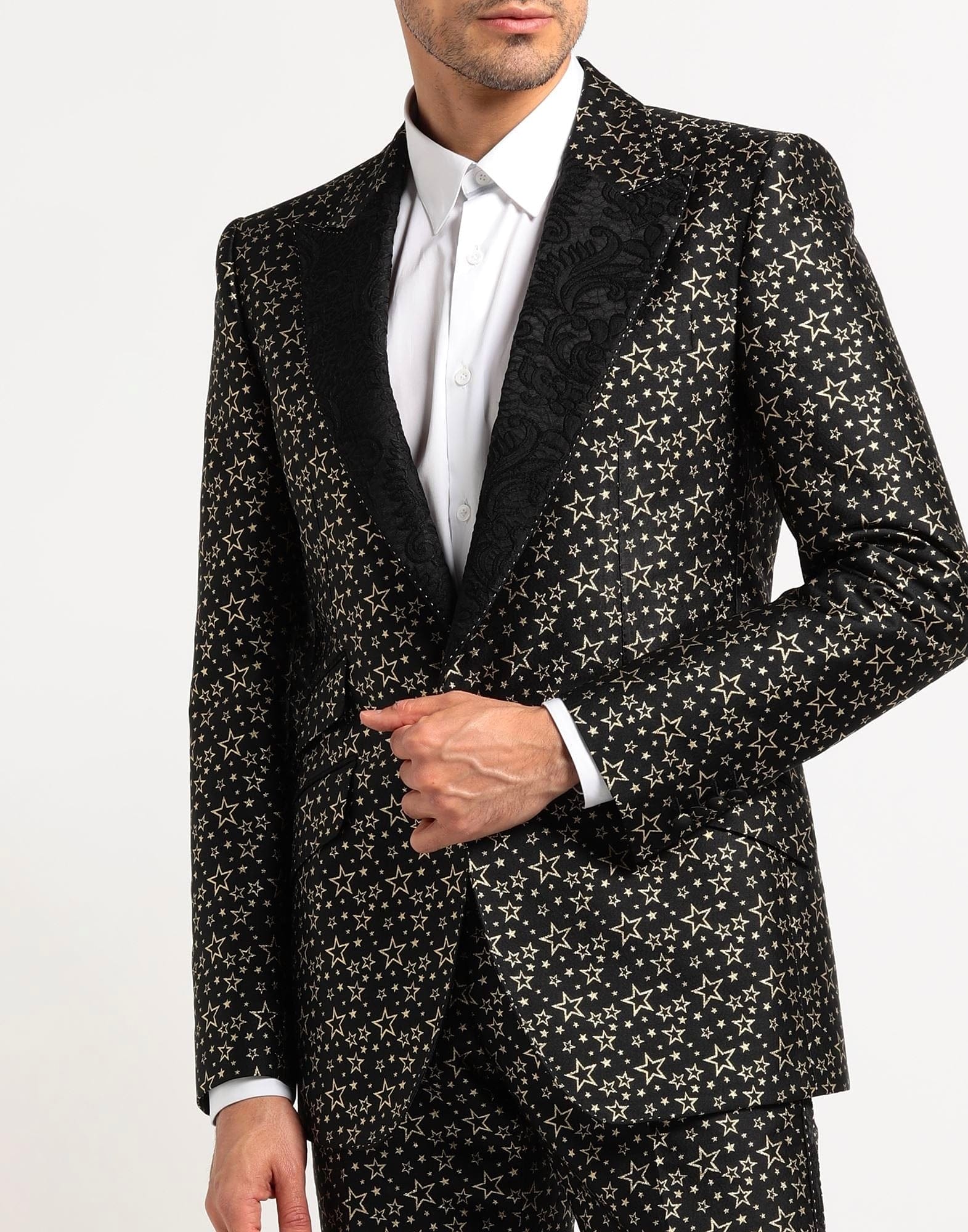 Dolce & Gabbana Jacquard Star Print Two-Piece Suit