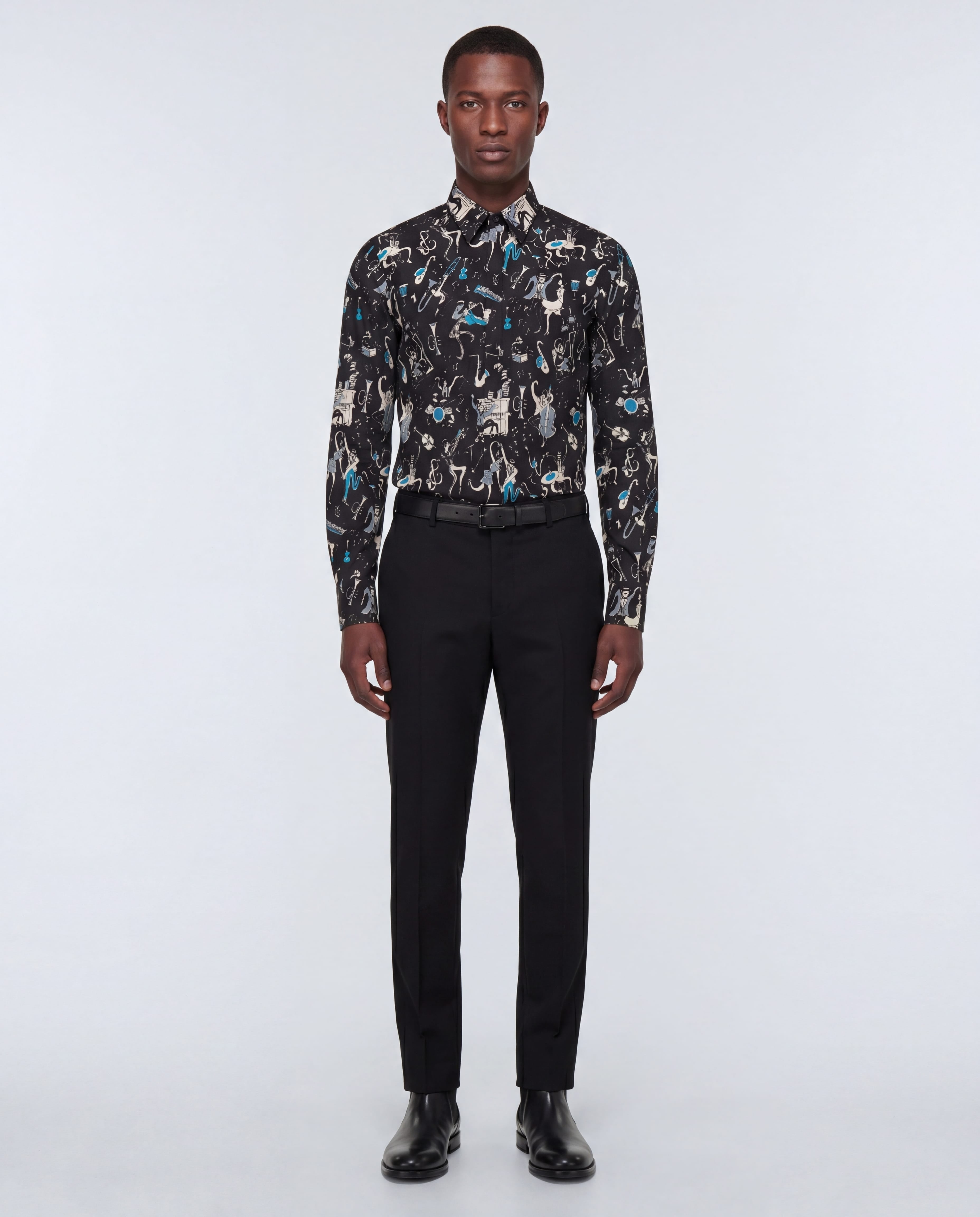 Dolce & Gabbana Jazz Musician Print Cotton Shirt - alternate view