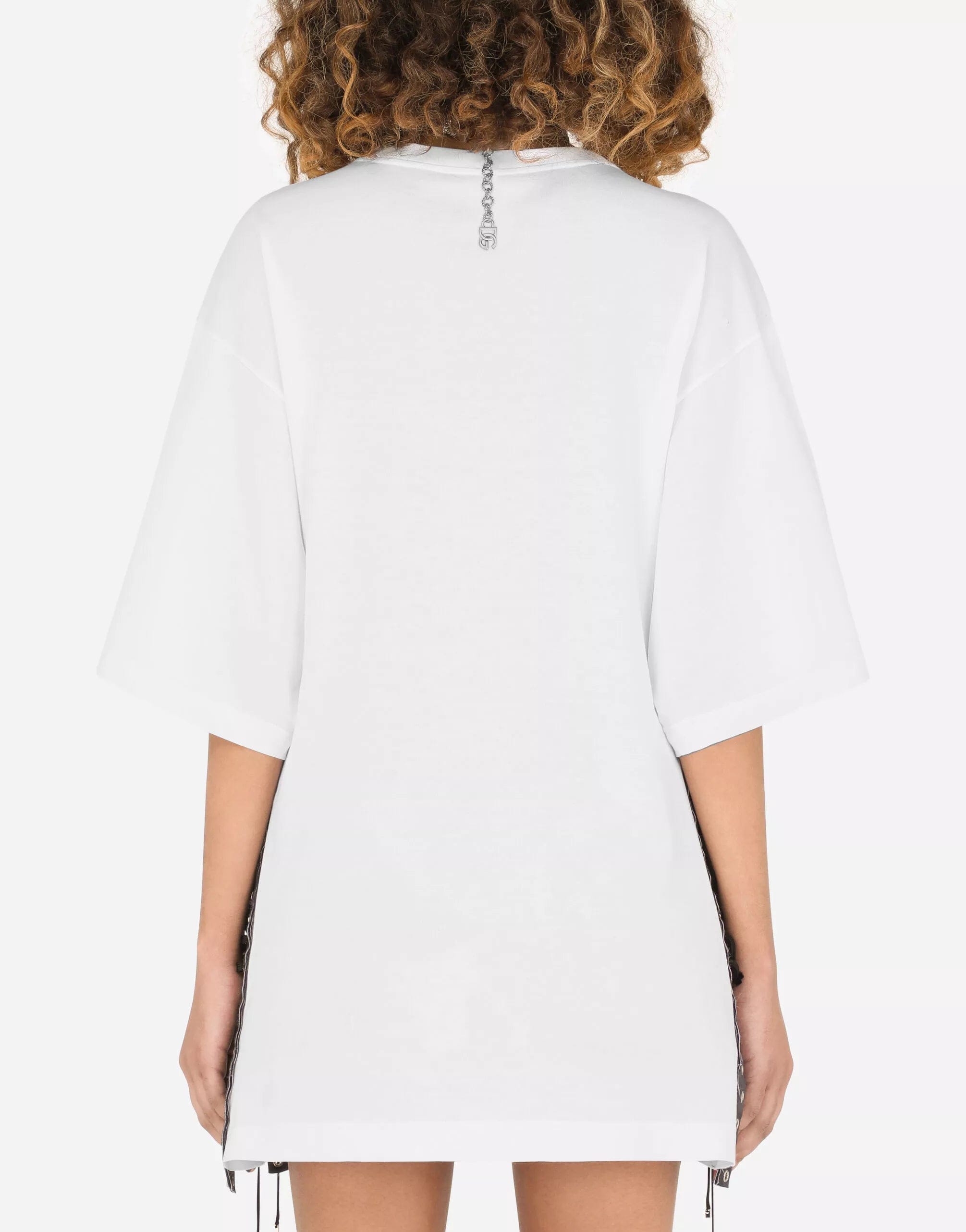 Dolce & Gabbana Jersey T-Shirt With Lacing And 2000 Fashion Print