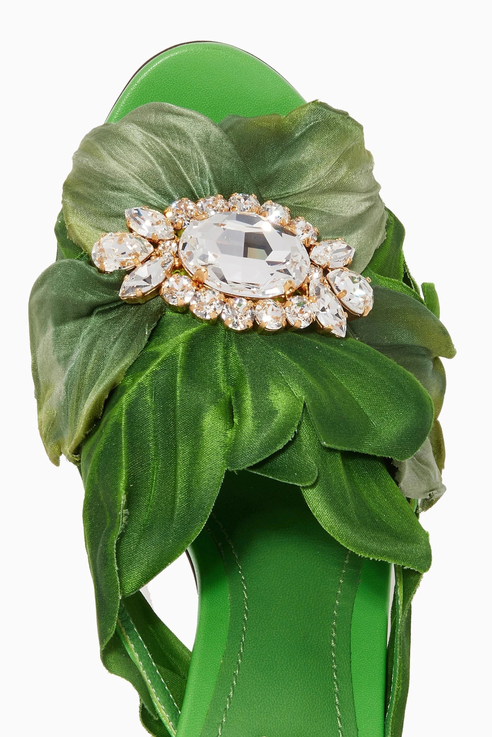 Dolce & Gabbana Jungle Leaf Mules in Satin