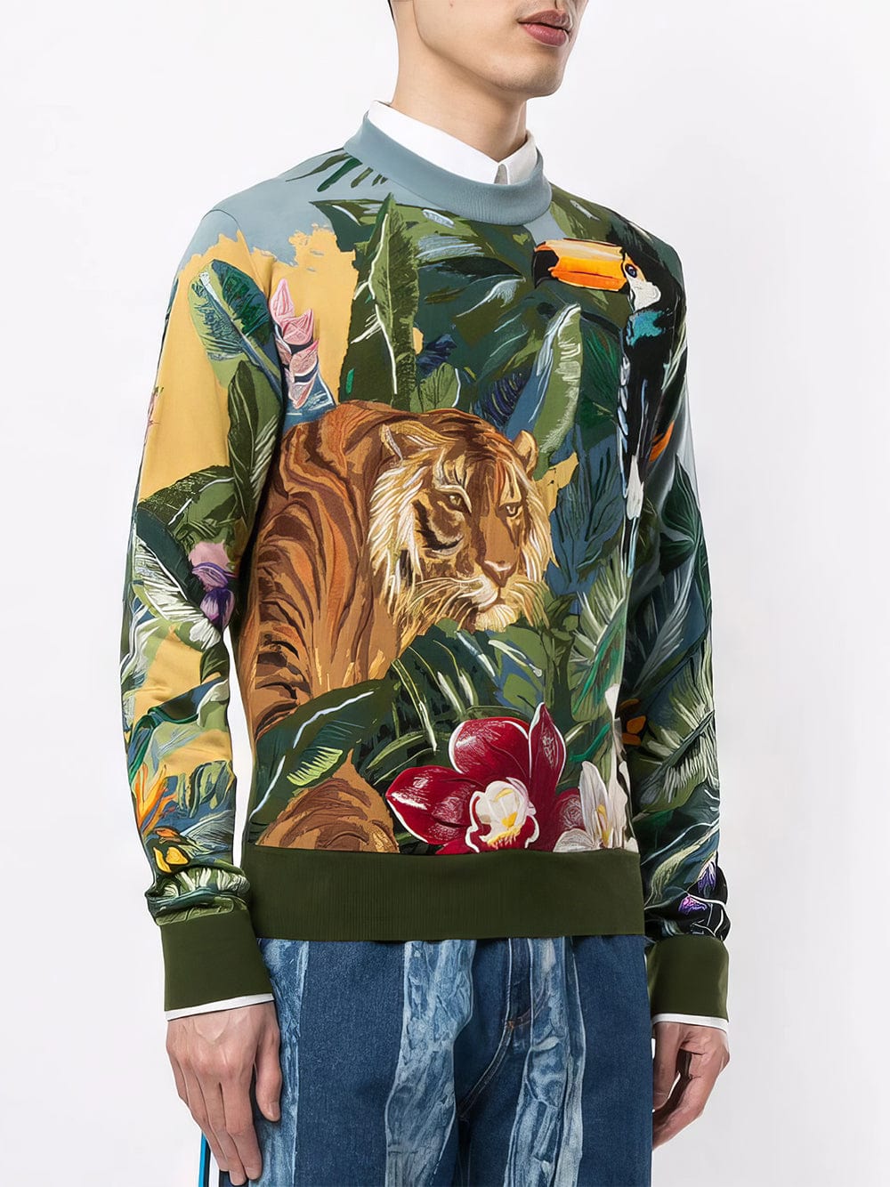 Dolce & Gabbana Jungle Print Silk Sweatshirt