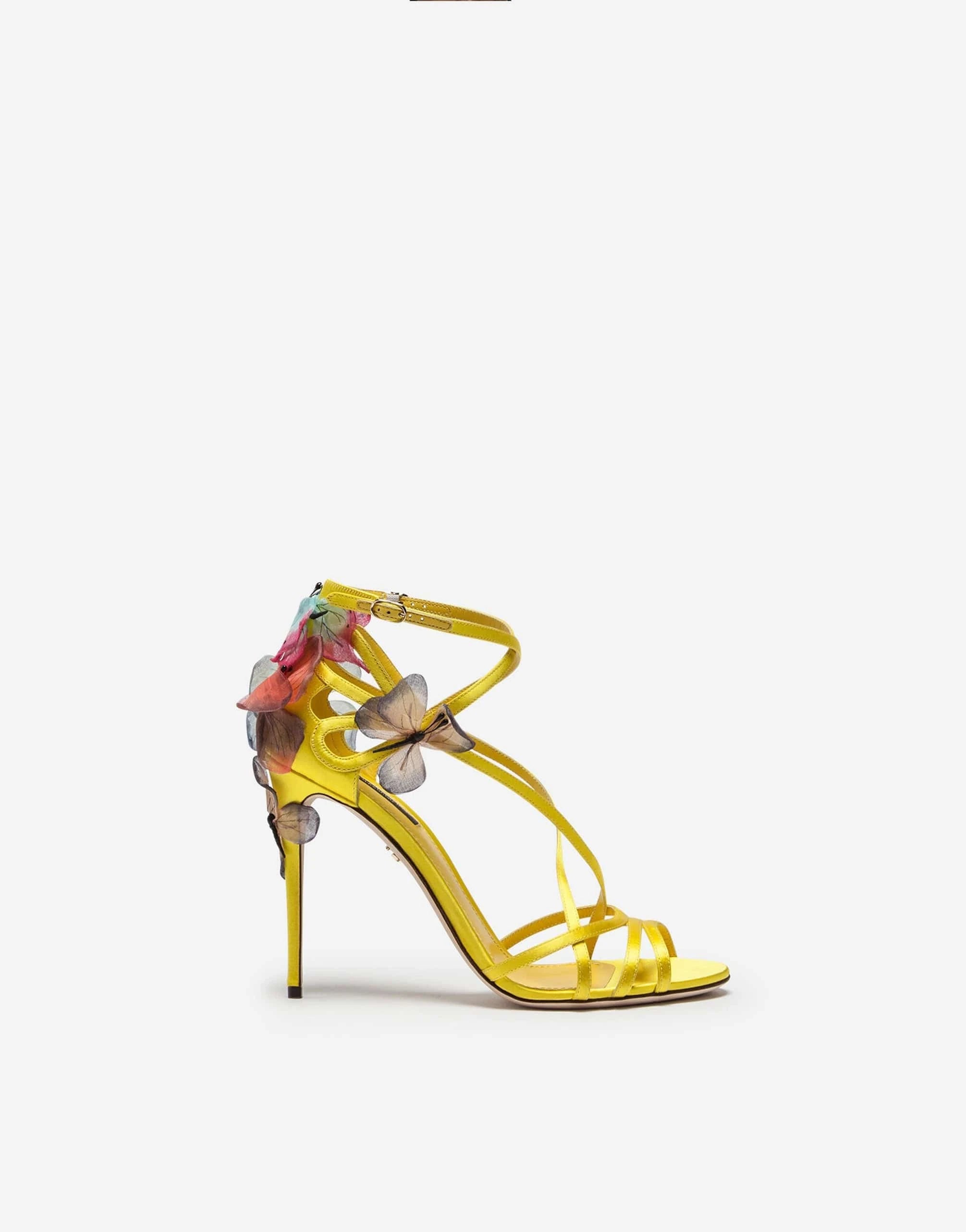 Dolce & Gabbana Keira Hand-Embroidered Butterfly Satin Sandals