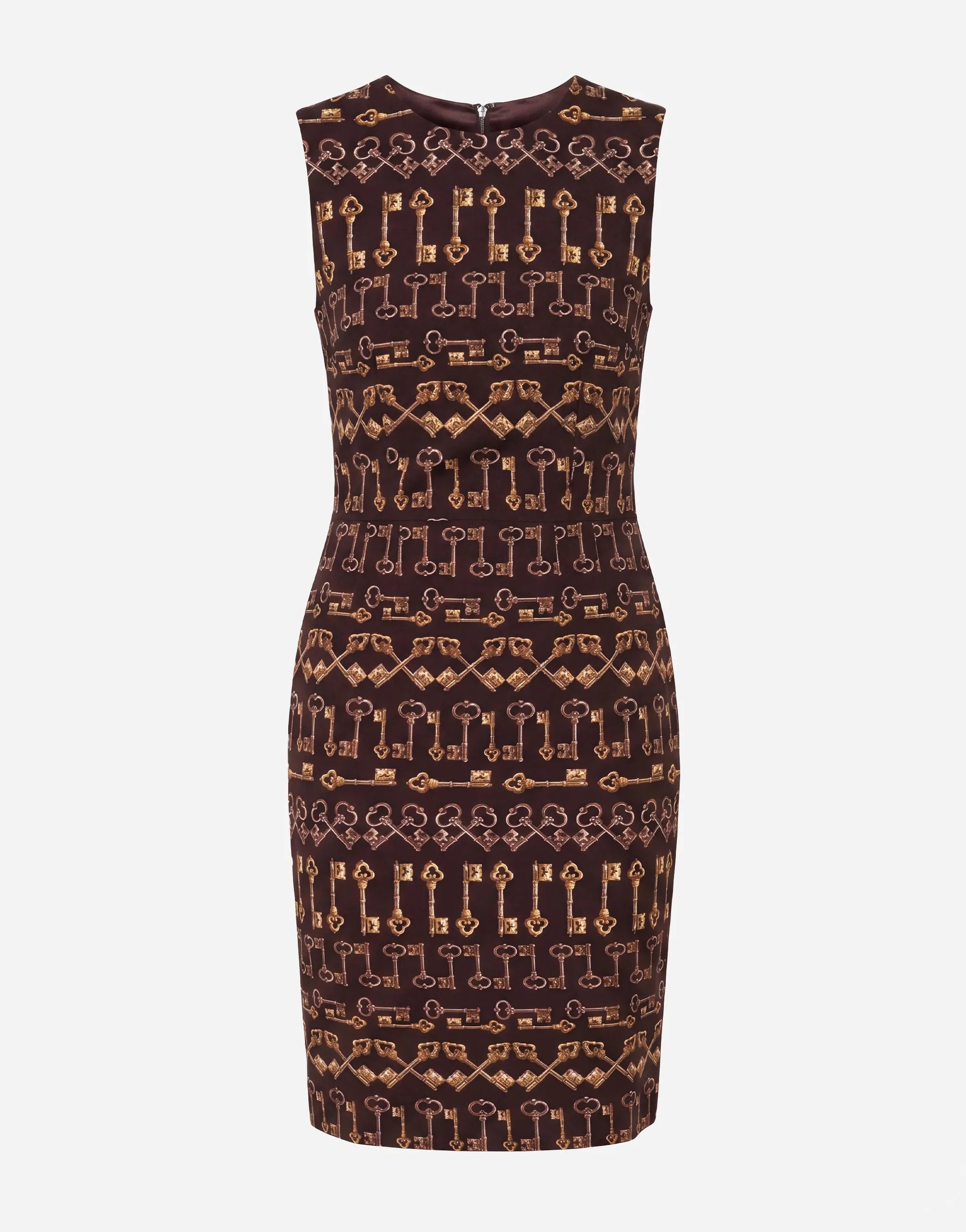 Dolce & Gabbana Key Print Sleeveless Sheath Dress