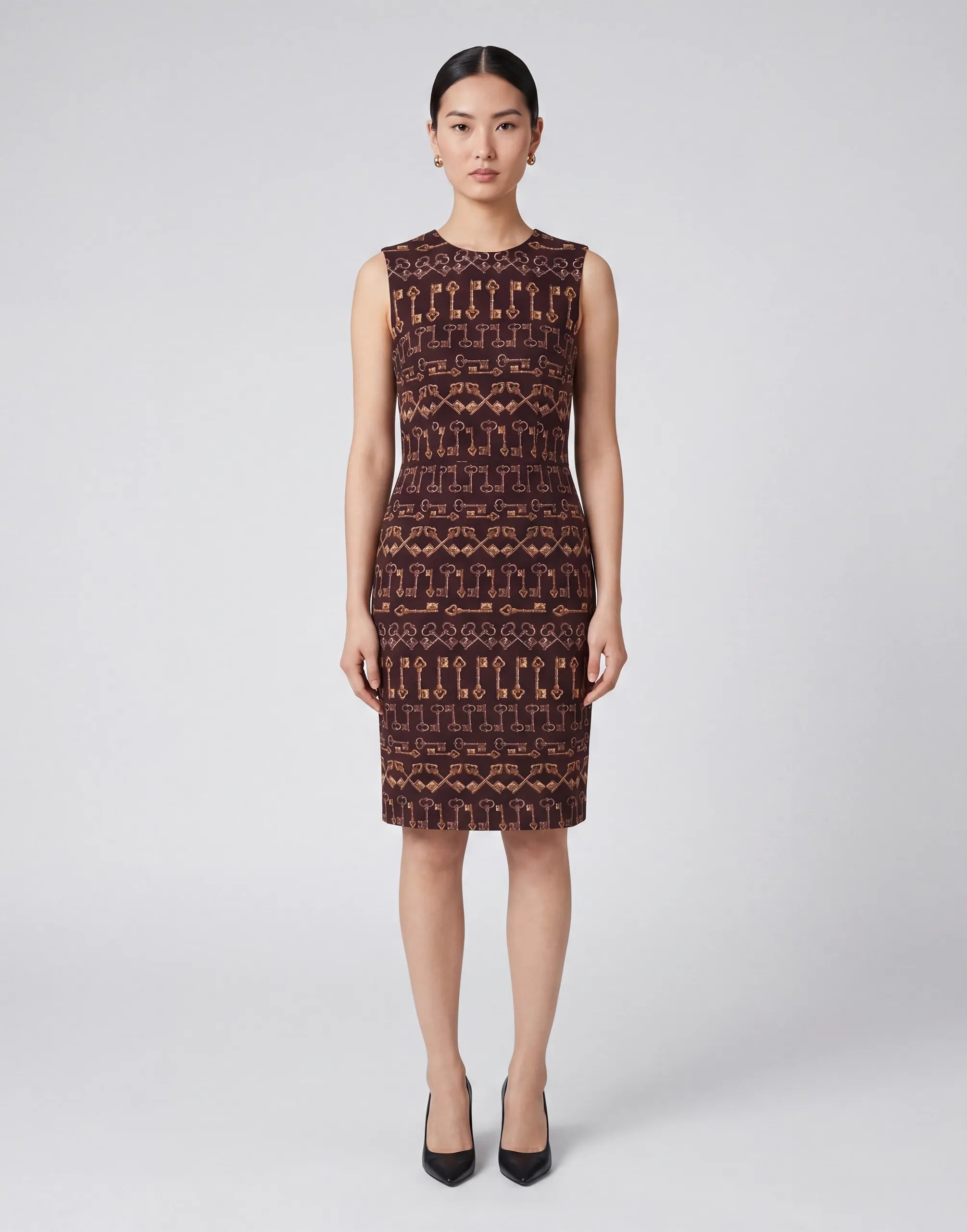 Dolce & Gabbana Key Print Sleeveless Sheath Dress - alternate view