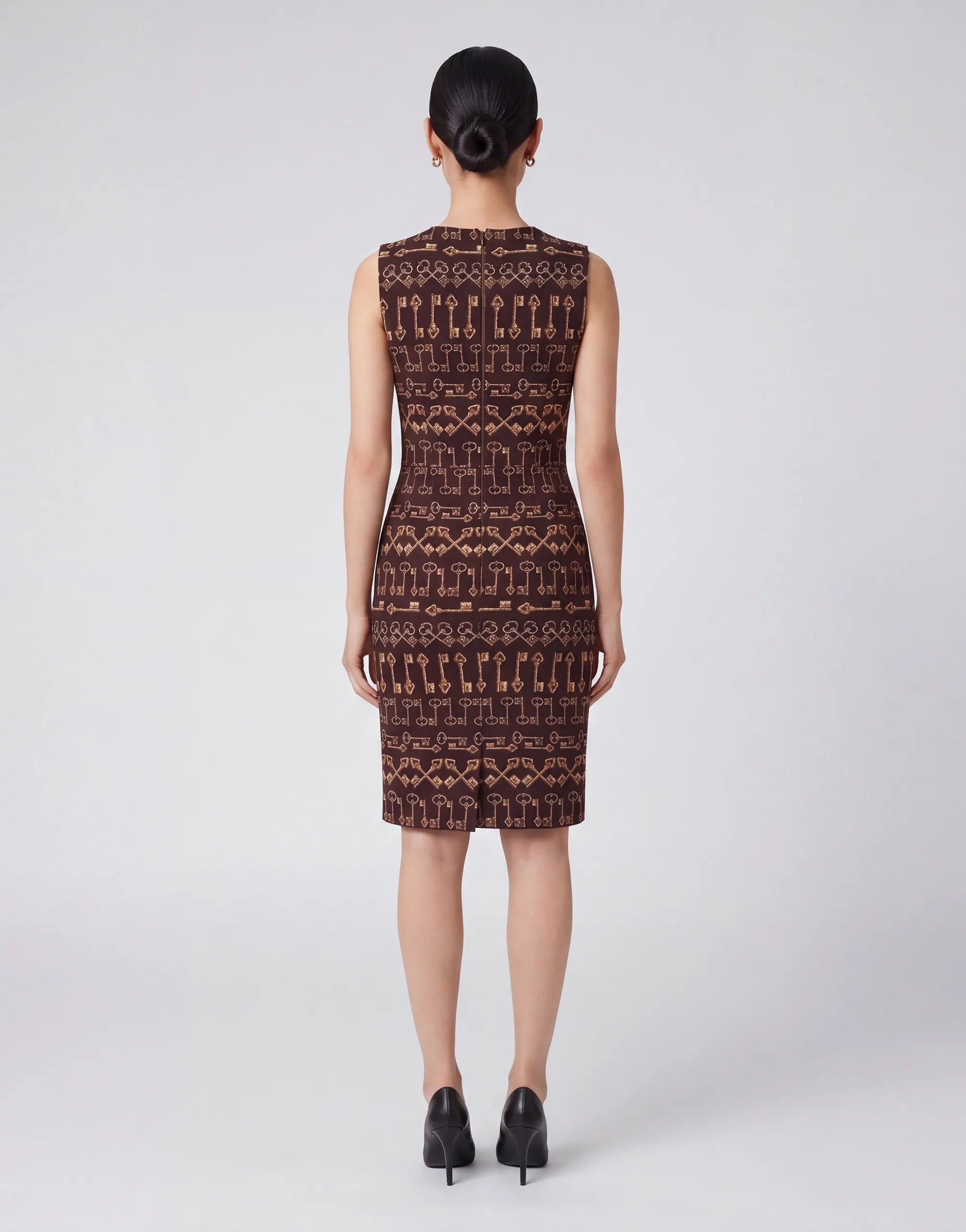 Dolce & Gabbana Key Print Sleeveless Sheath Dress