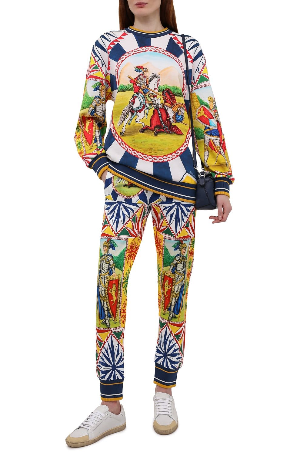 Knight Print Drawstring Jogger Pants - alternate view