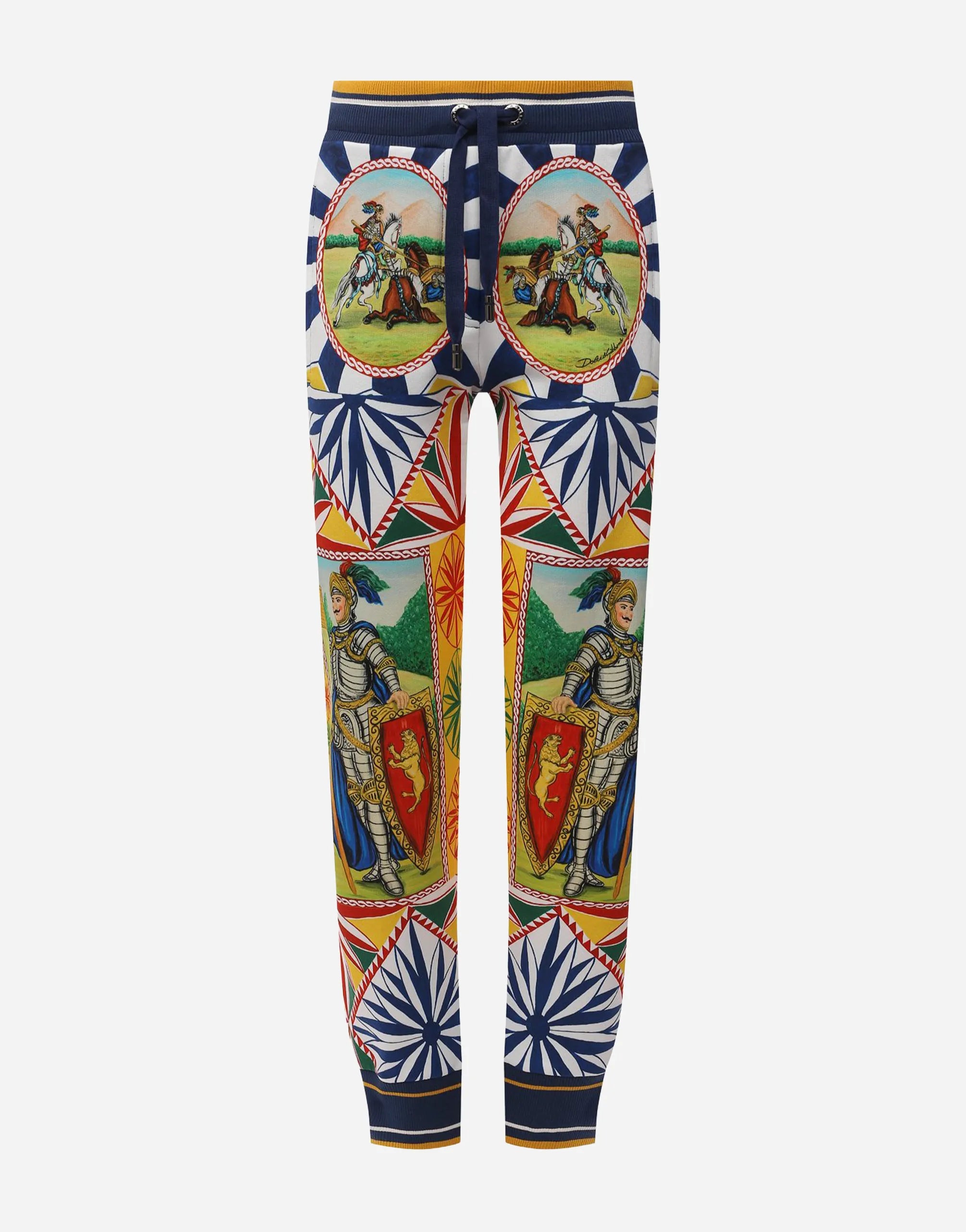 Dolce & Gabbana Knight Print Drawstring Jogger Pants