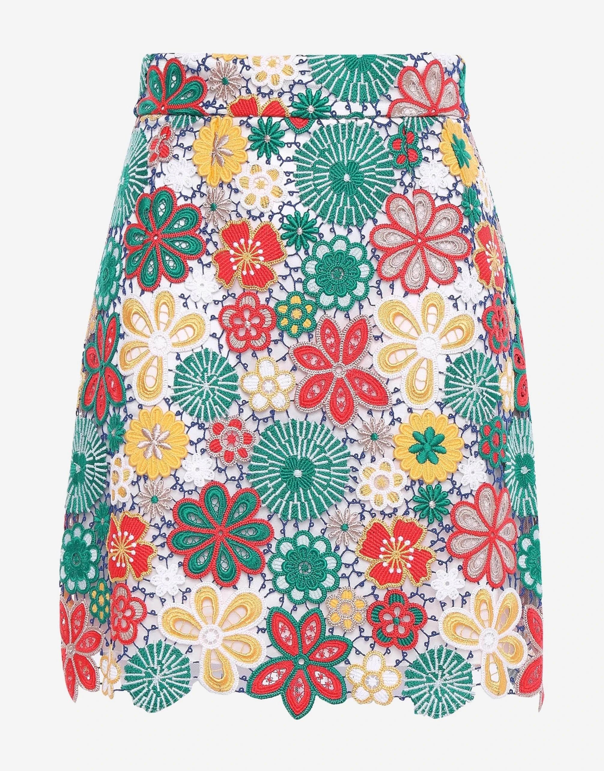 Dolce & Gabbana Lace-Appliquéd Tulle Mini Skirt