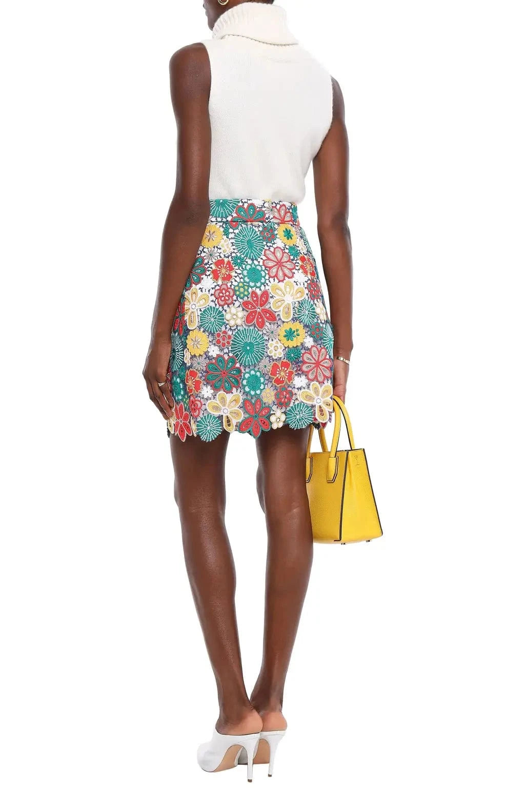 Dolce & Gabbana Lace-Appliquéd Tulle Mini Skirt