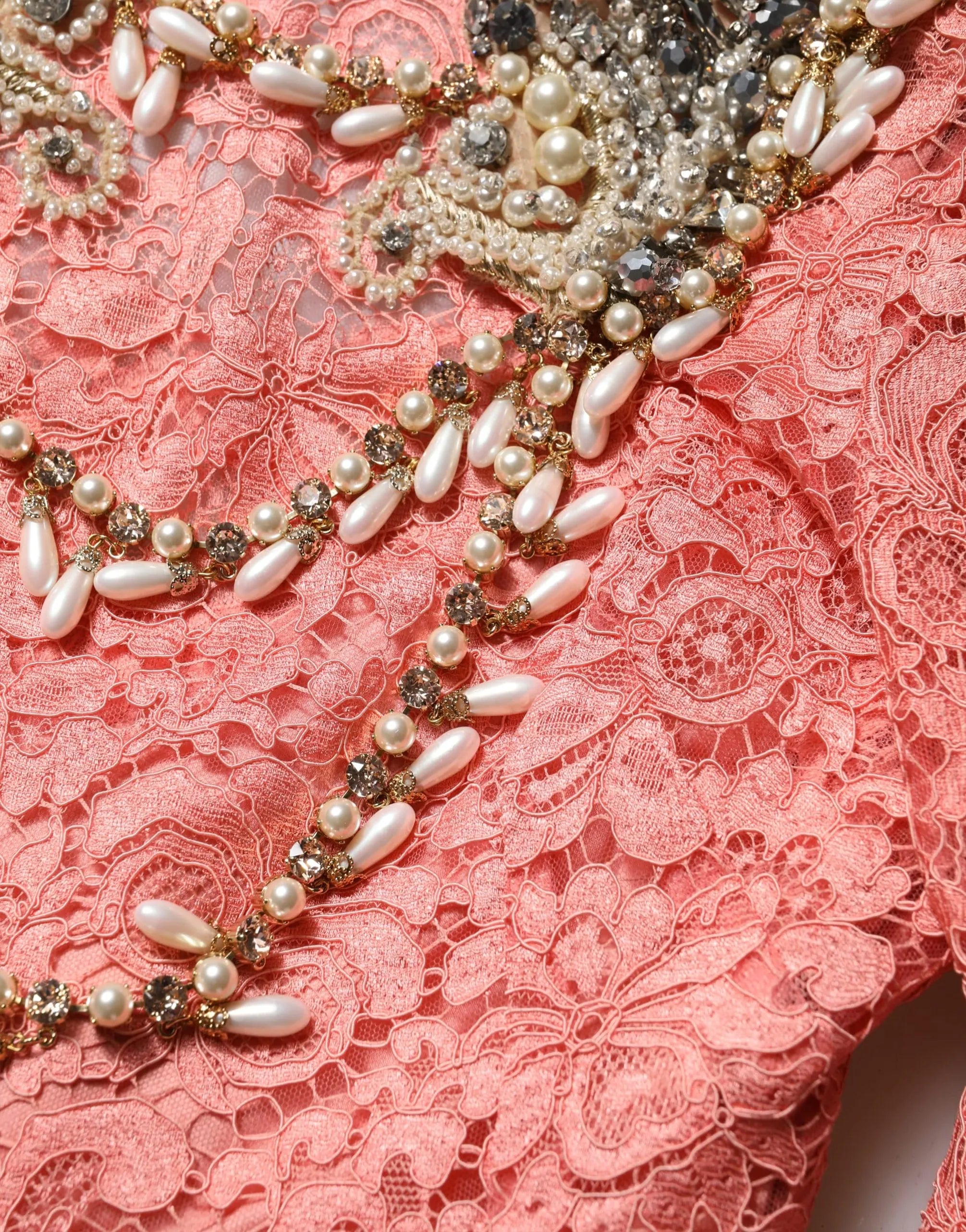 Dolce & Gabbana Lace Evening Maxi Dress Crystal Detail