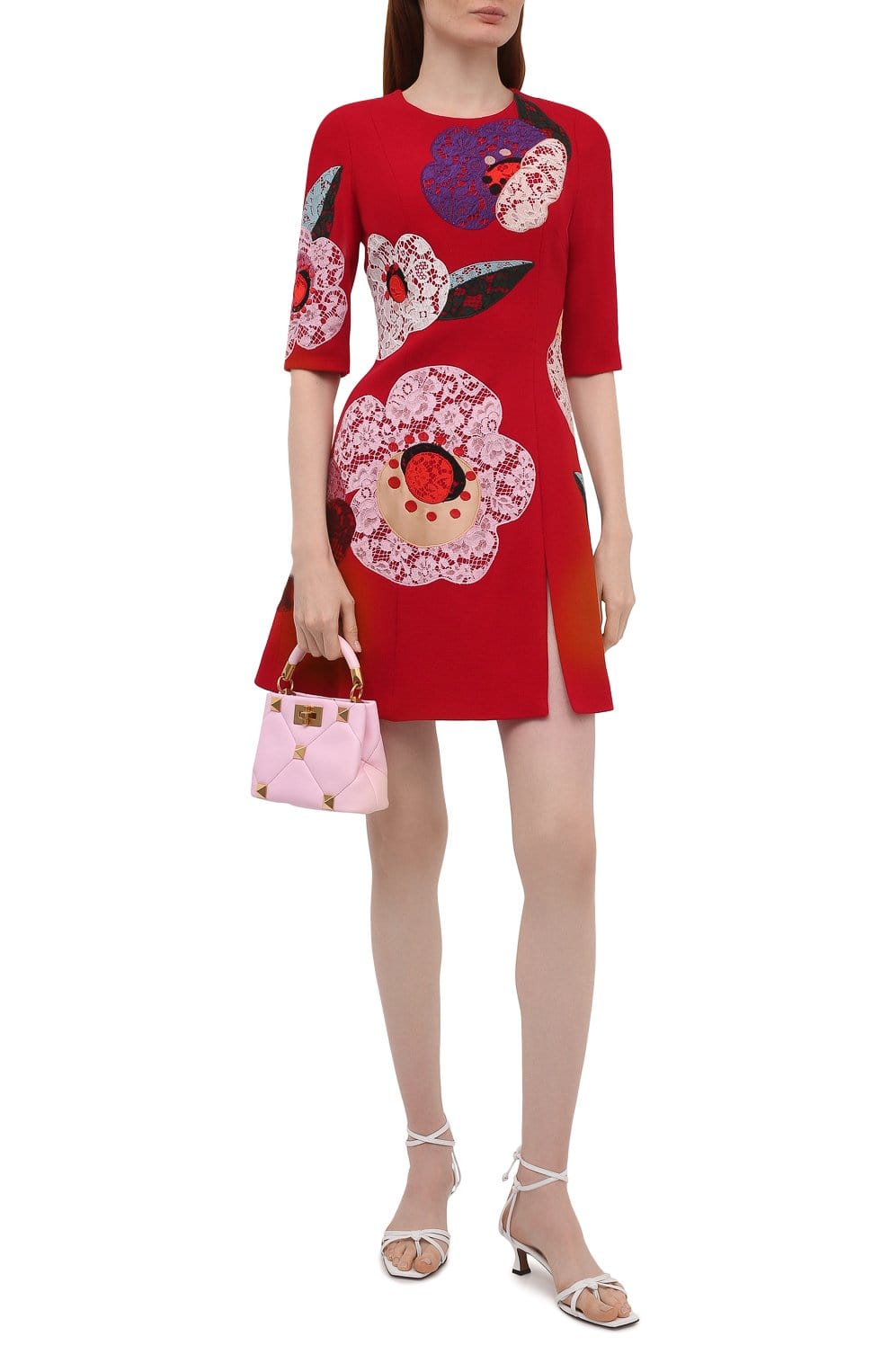 Dolce & Gabbana Lace Floral Appliqué Minidress