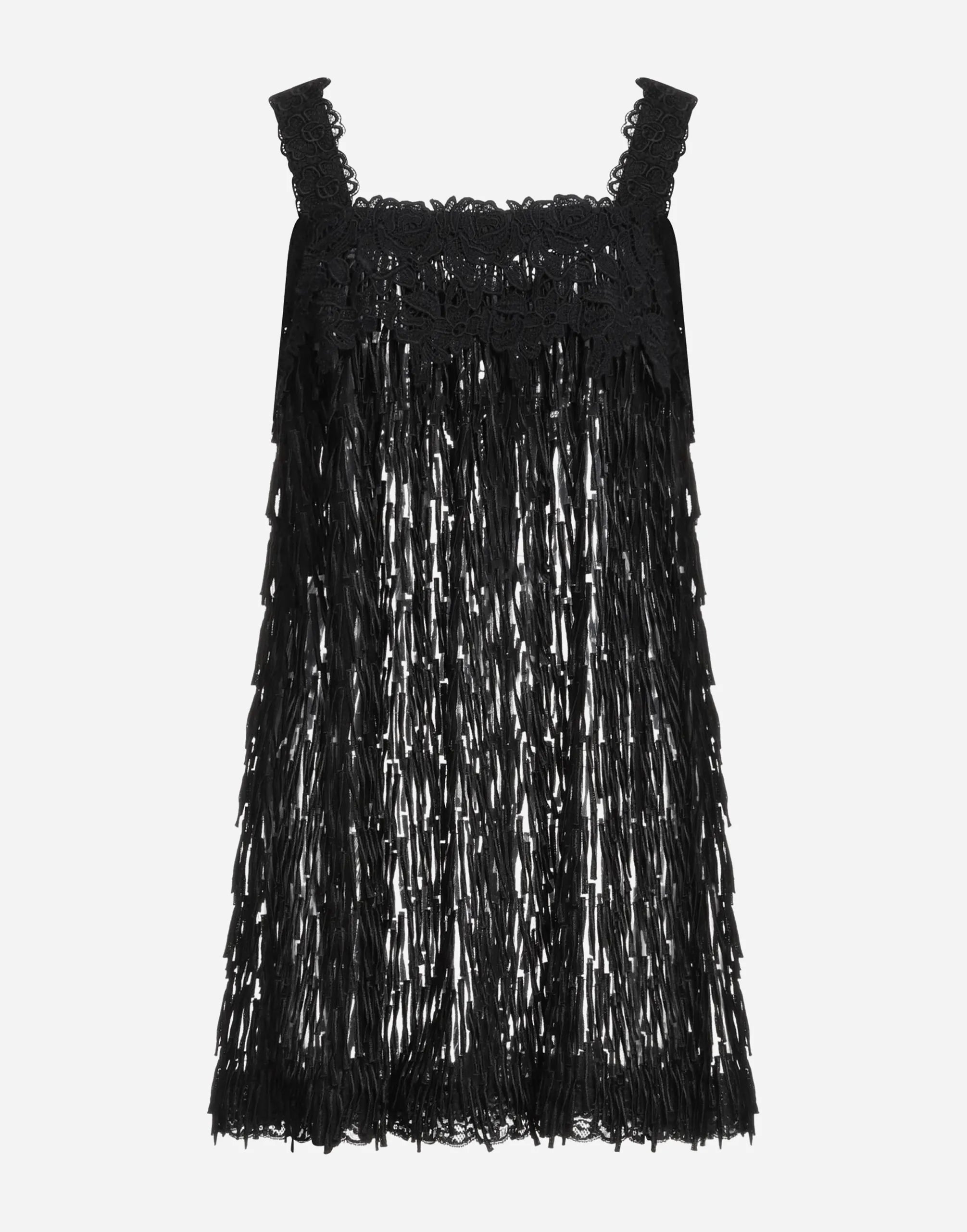 Dolce & Gabbana Lace Fringe Mini Dress