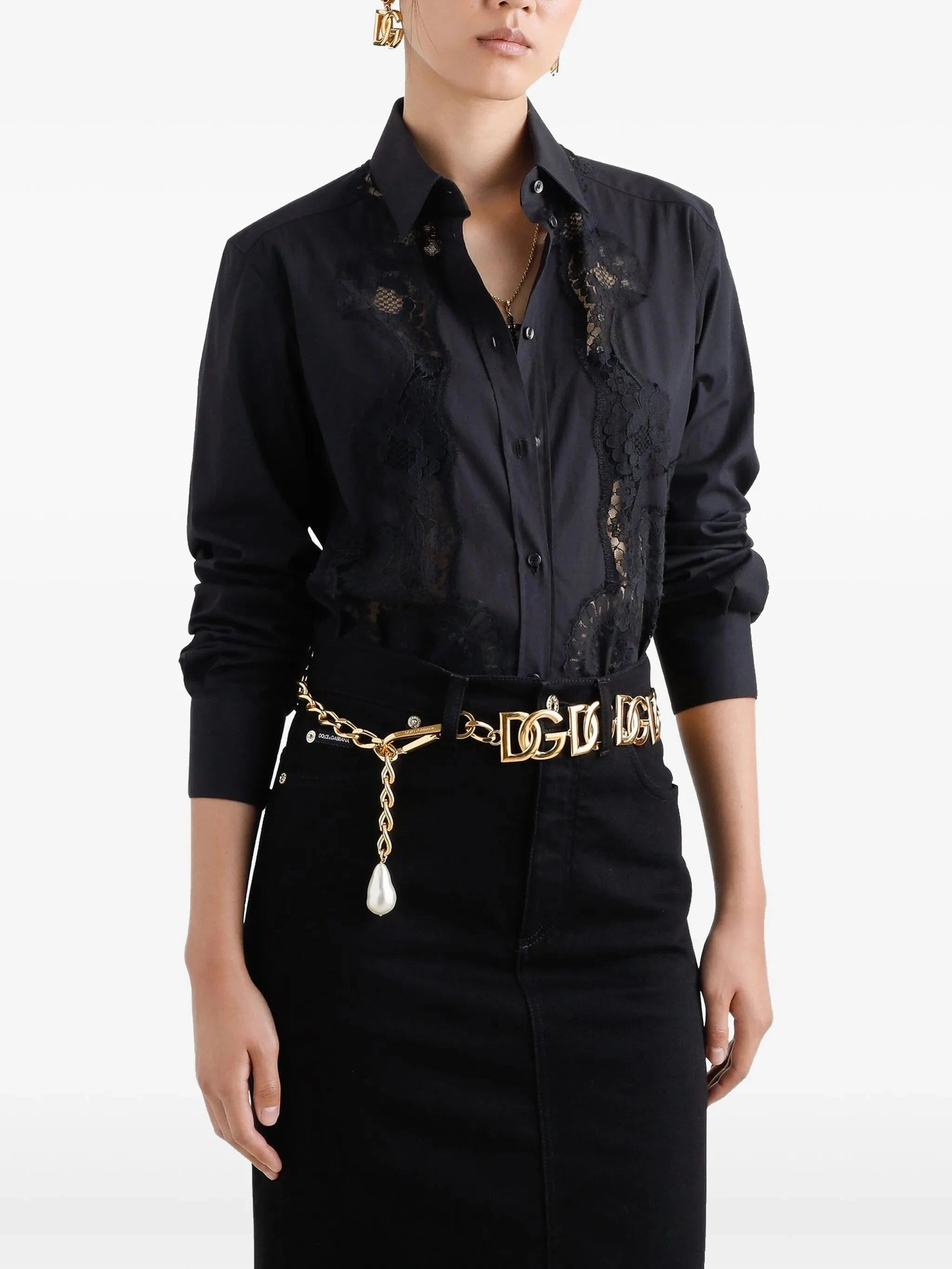 Dolce & Gabbana Lace-Inserts Shirt