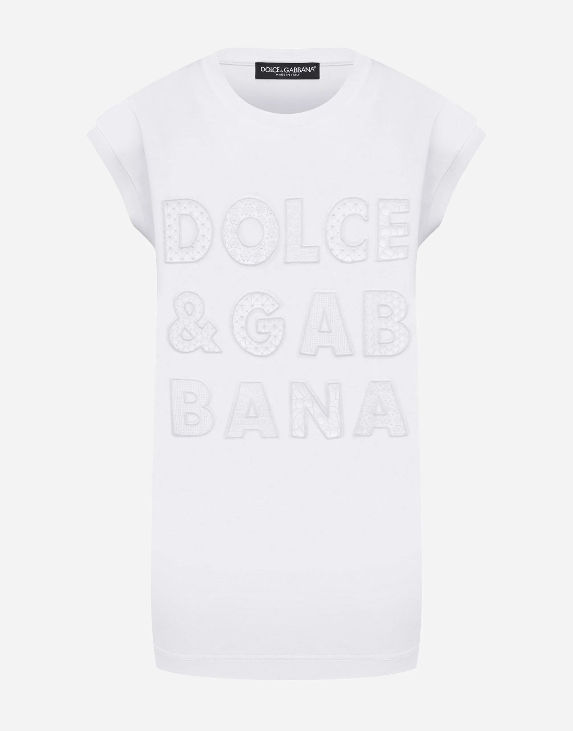 Dolce & Gabbana Dolce & Gabbana Lace Logo Cotton T-Shirt