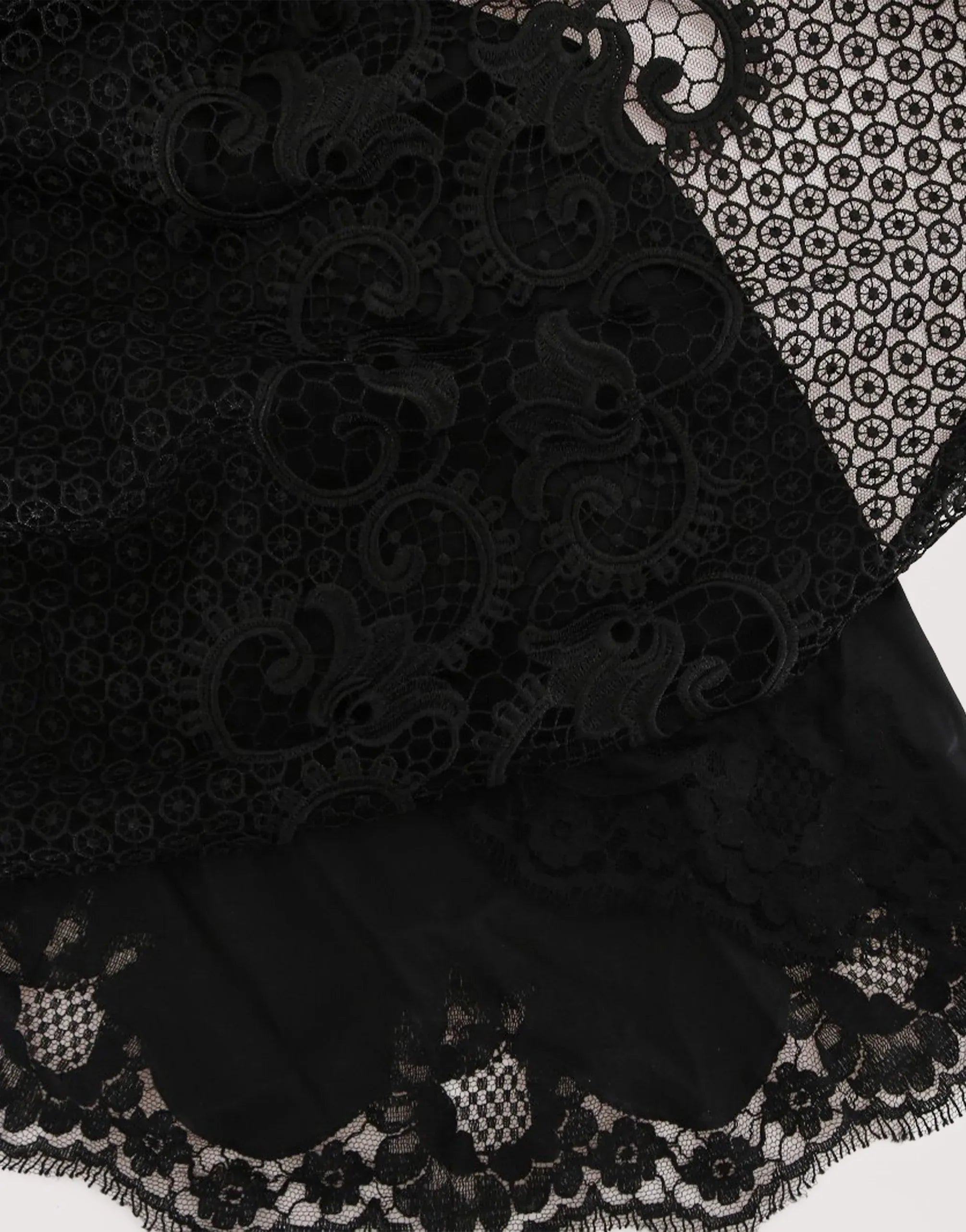Dolce & Gabbana Lace Long-Sleeve Black Gown