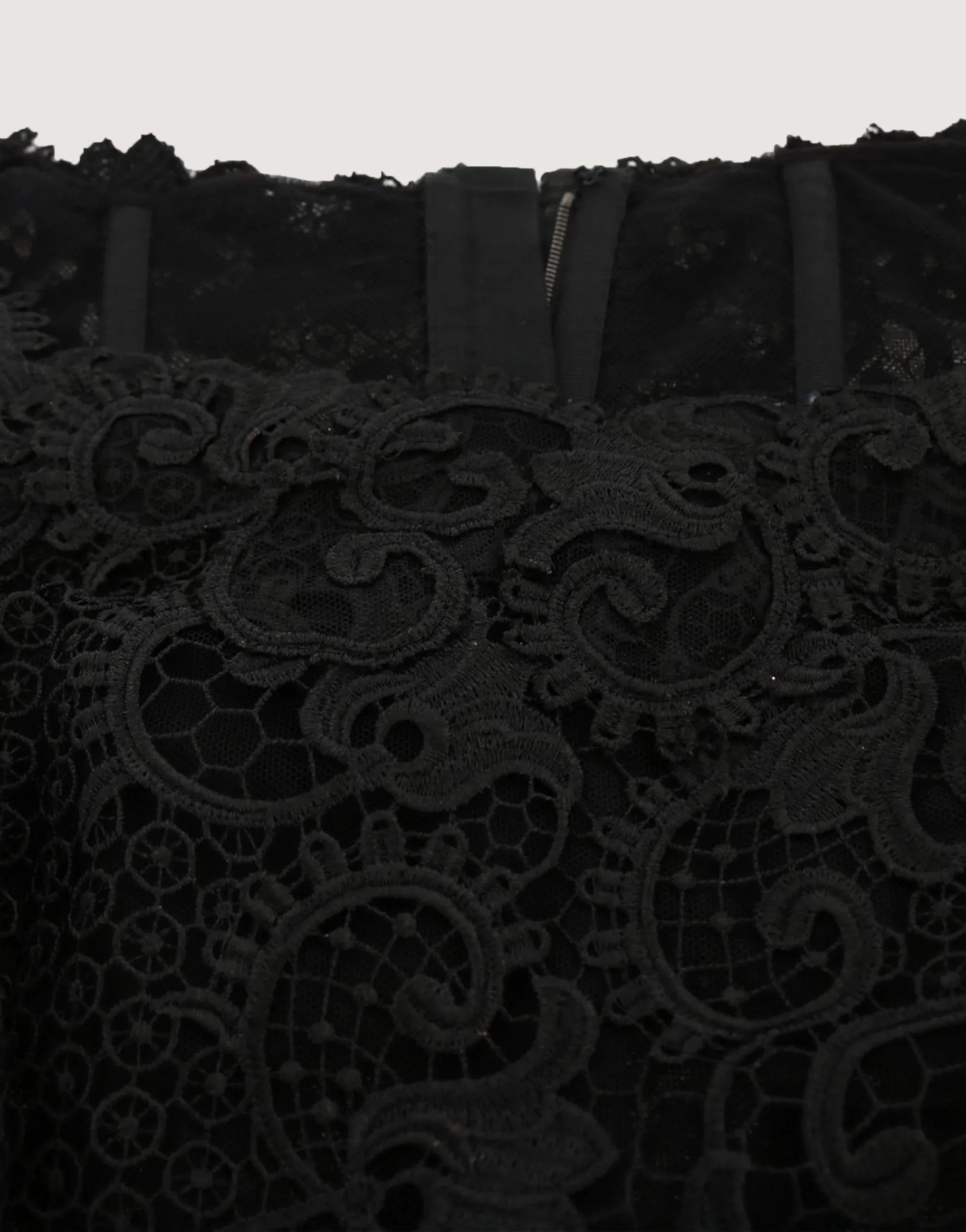Dolce & Gabbana Lace Long-Sleeve Black Gown