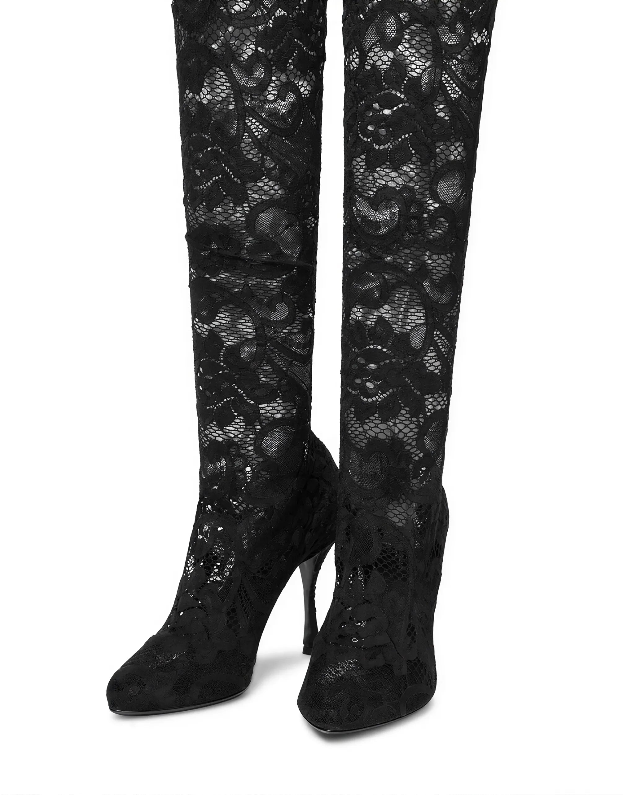 Dolce & Gabbana Lace Over-The-Knee Boots
