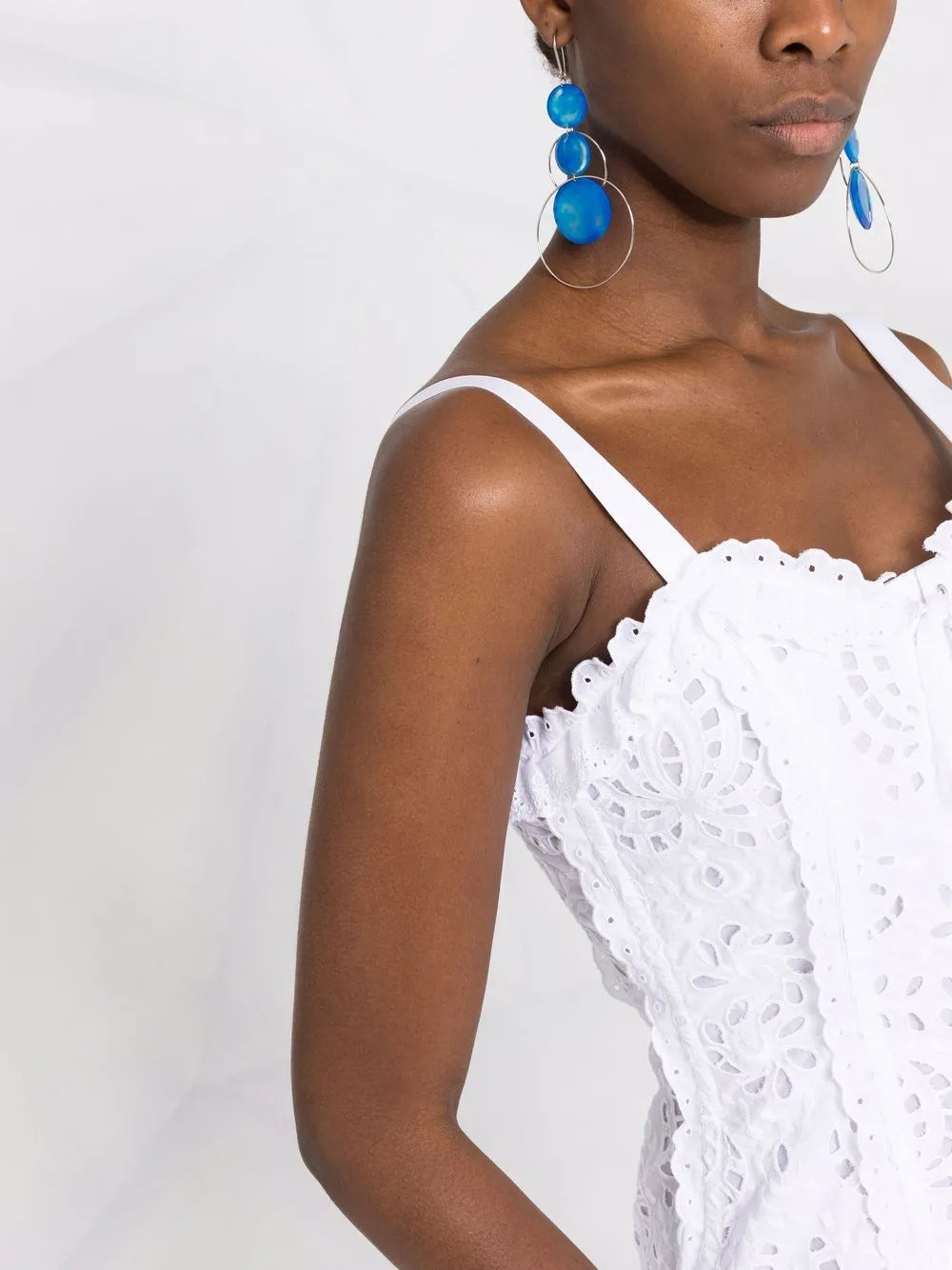 Dolce & Gabbana Lace-Up Floral Lace Mini Dress