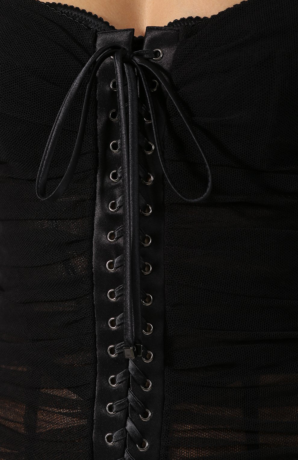 Dolce & Gabbana Lace-Up Mesh Mini Dress