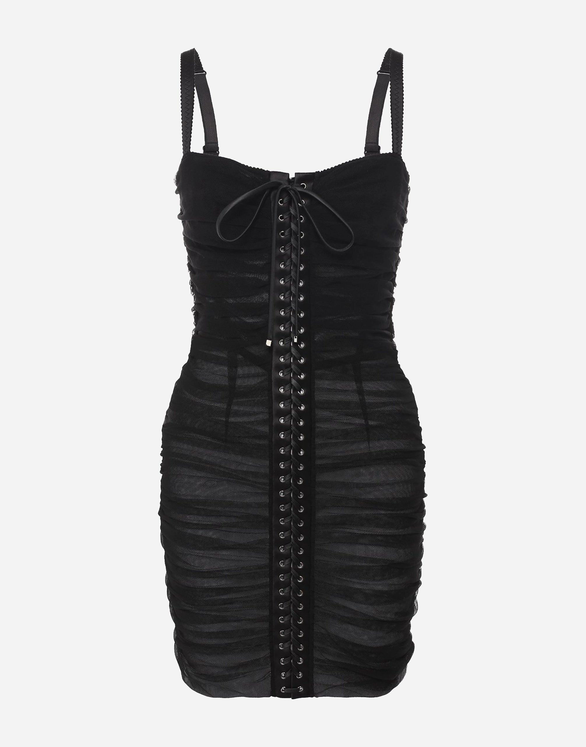 Dolce & Gabbana Lace-Up Mesh Mini Dress