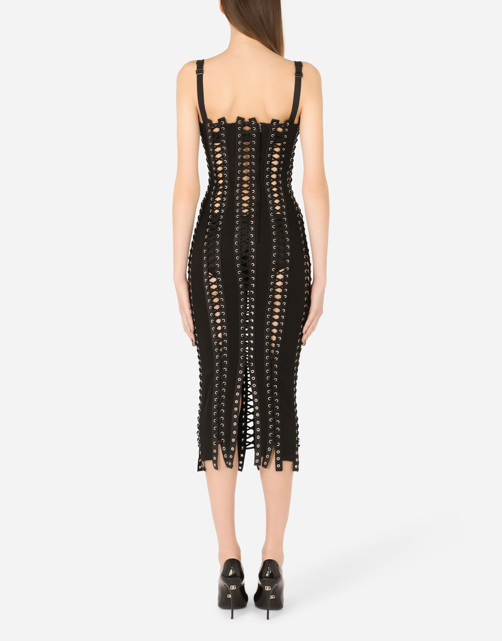 Dolce & Gabbana Laces And Eyelets Charmeuse Dress