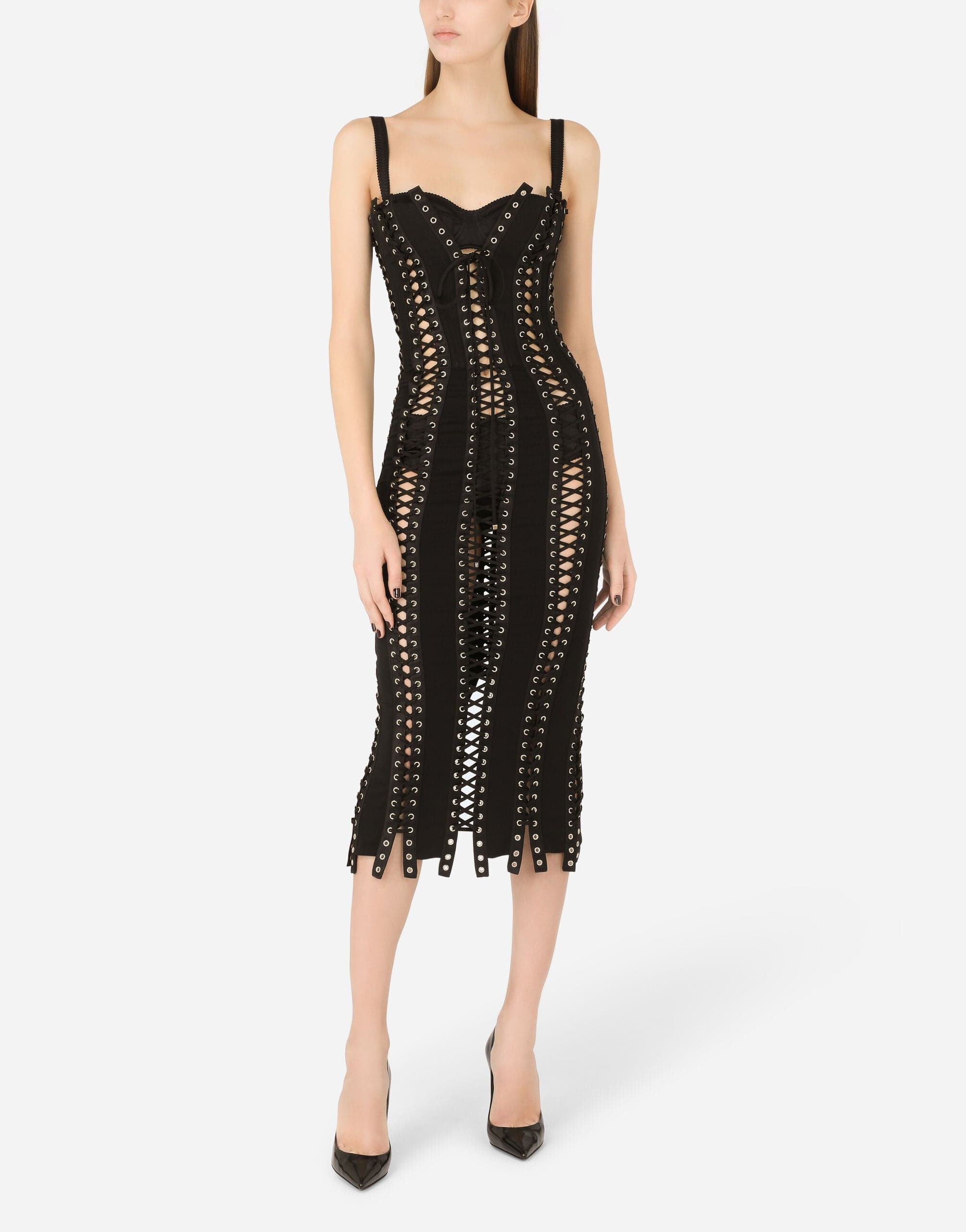 Dolce & Gabbana Laces And Eyelets Charmeuse Dress