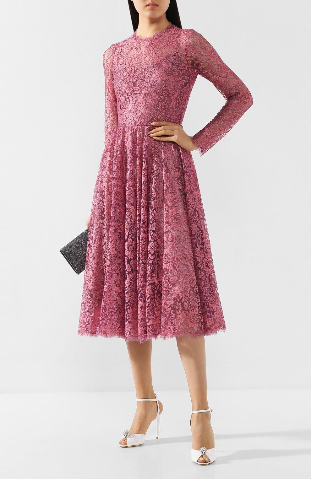 Dolce & Gabbana Lamé Chantilly Lace Dress