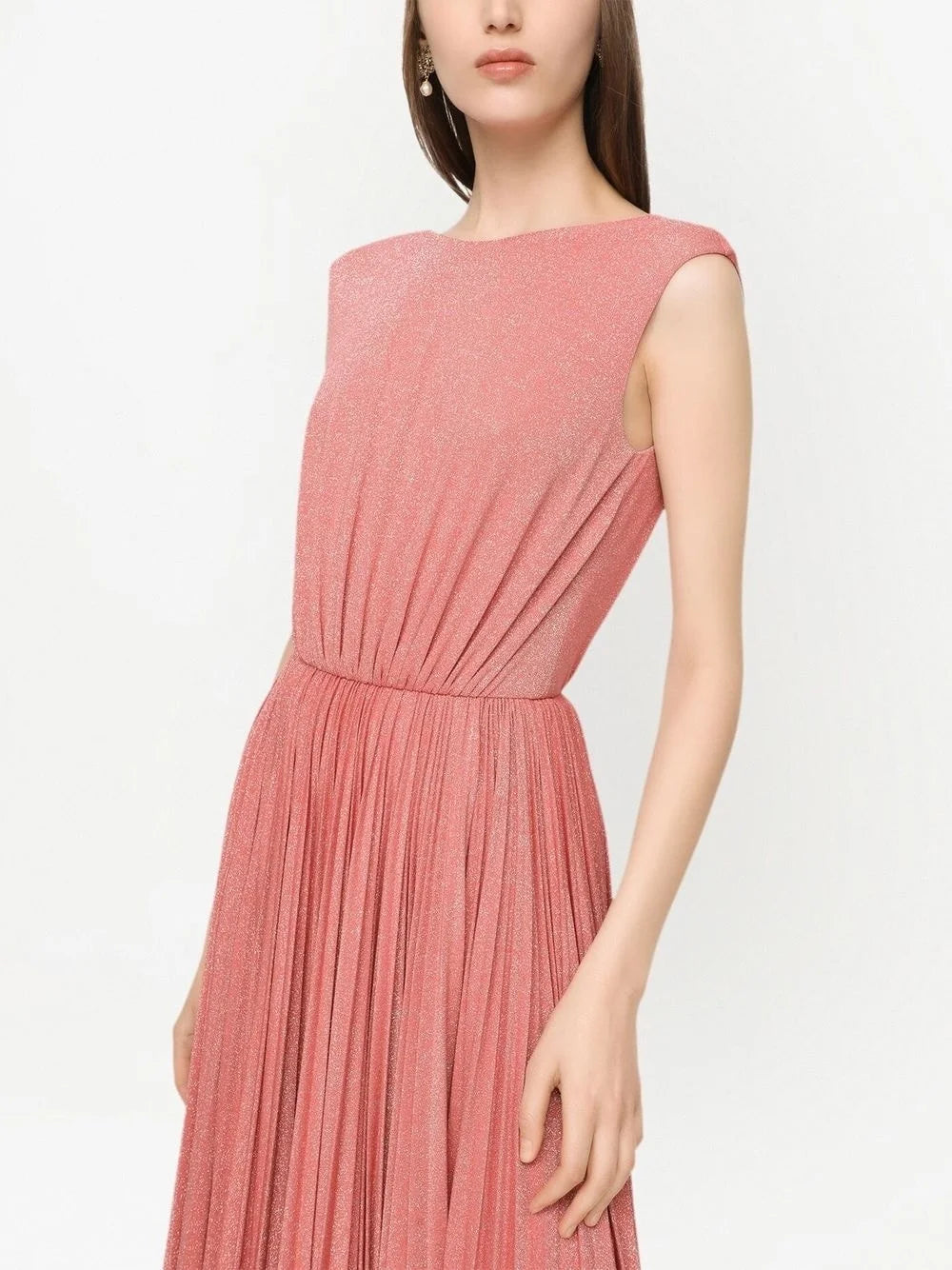 Dolce & Gabbana Lamé Jersey Calf-Length Dress