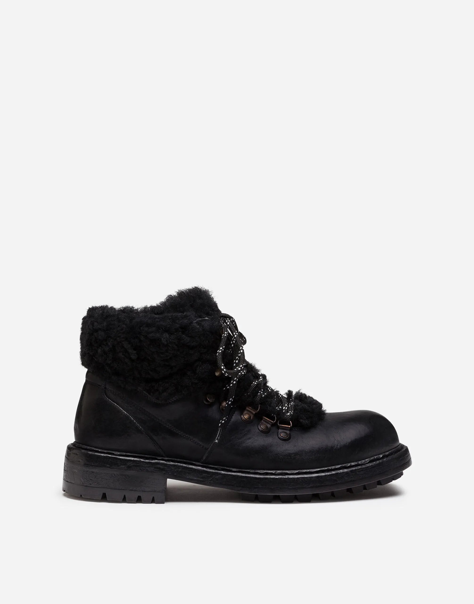 Dolce & Gabbana Dolce & Gabbana Leather And Merino Wool Hiking Boots