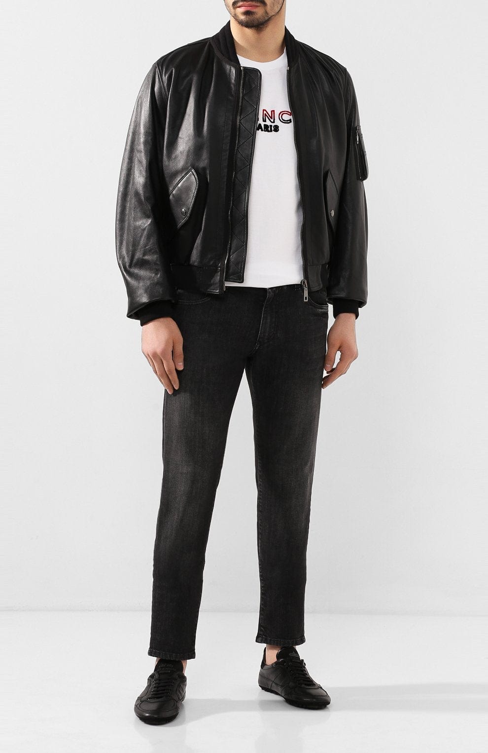 Dolce & Gabbana Leather Blouson Bomber Jacket