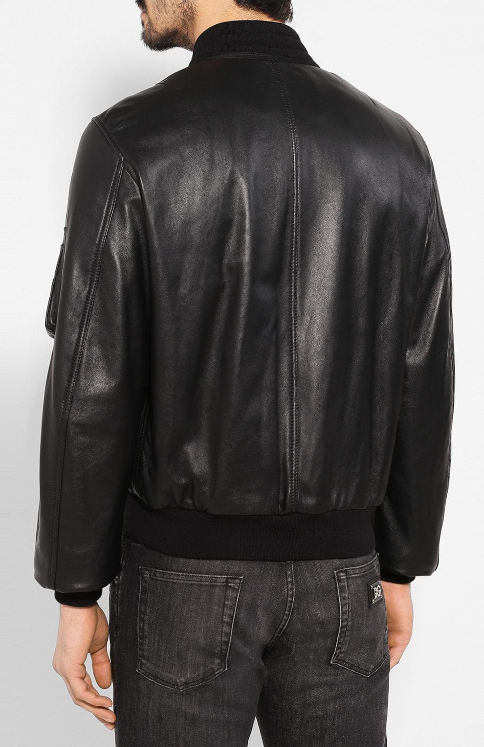 Dolce & Gabbana Leather Blouson Bomber Jacket