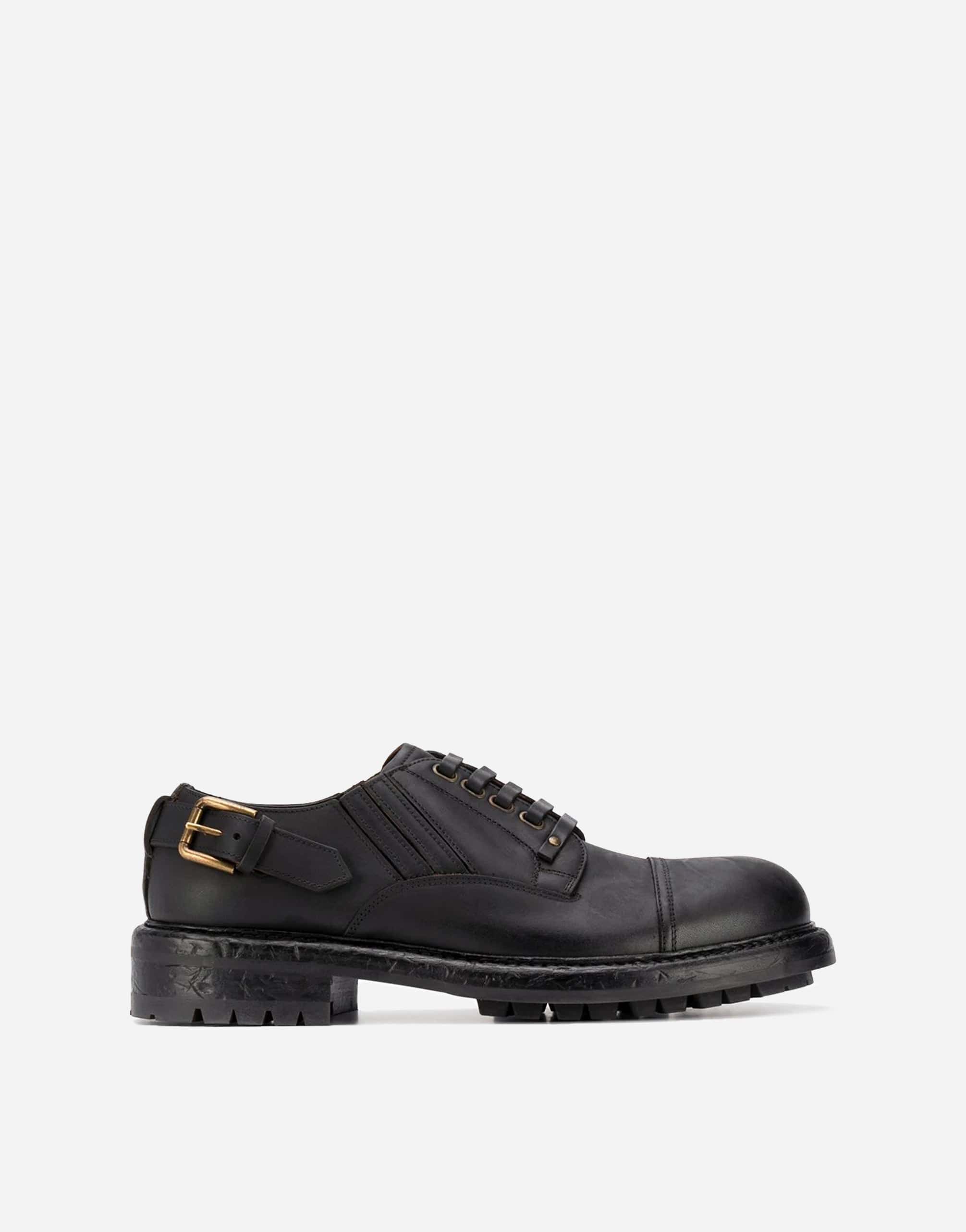 Dolce & Gabbana Leather Buckle Derby Shoes