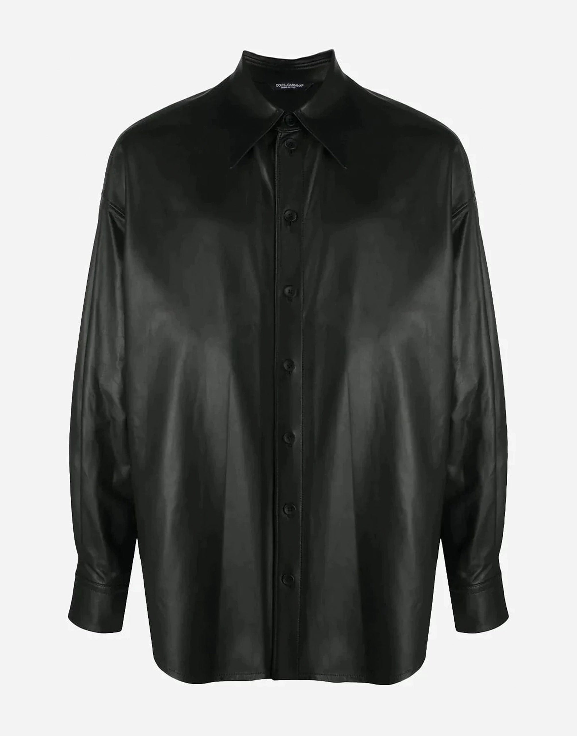 Dolce & Gabbana Leather Button-Down Shirt