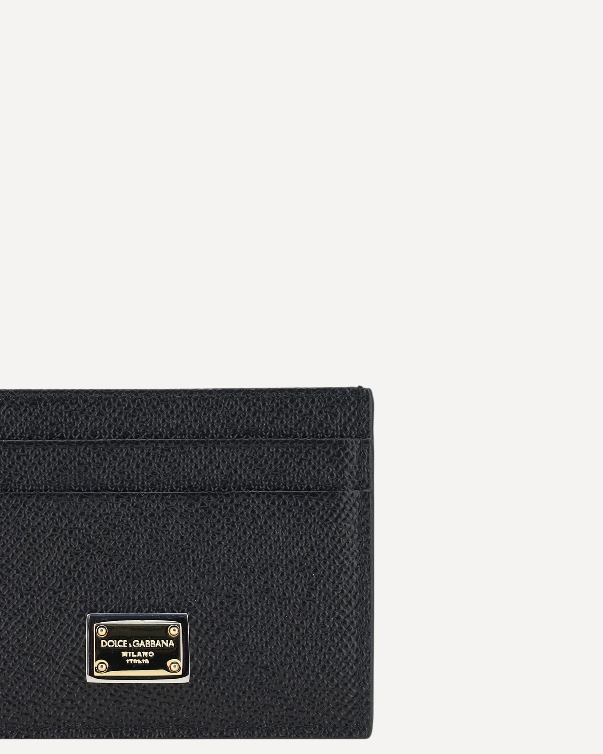 Dolce & Gabbana Leather Cardholder With Logo Plaque