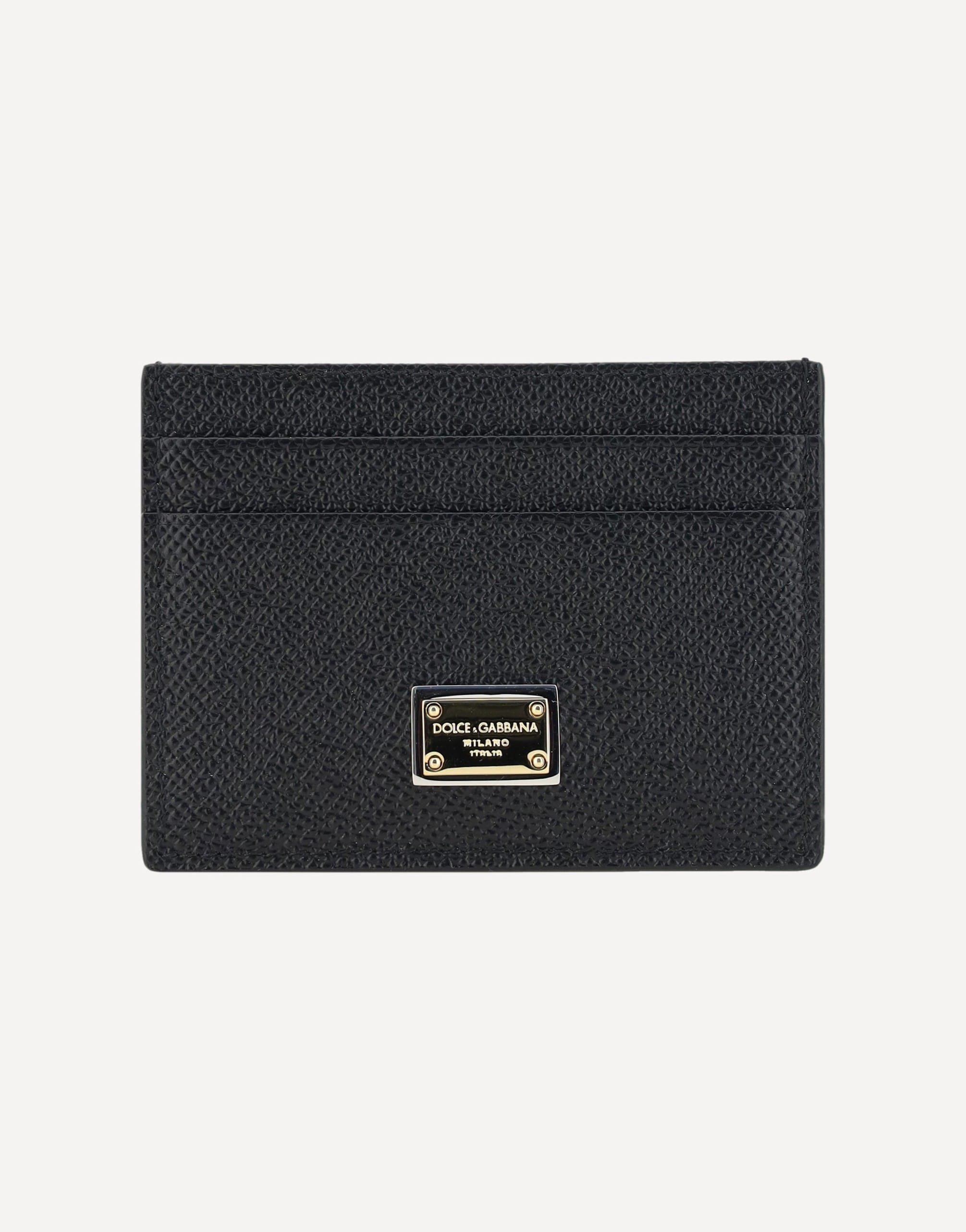 Dolce & Gabbana Leather Cardholder With Logo Plaque