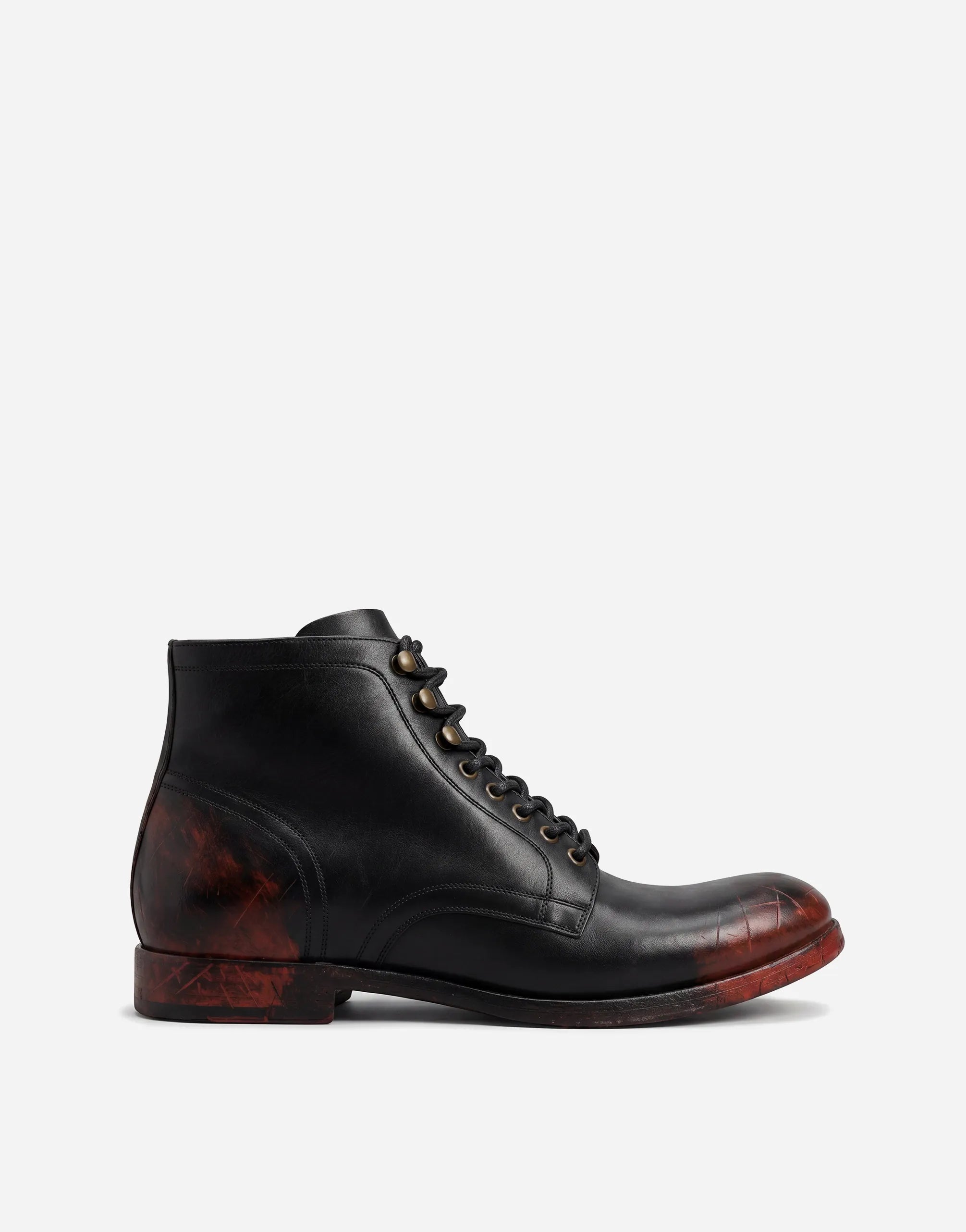 Dolce & Gabbana Leather Lace-Up Ankle Boots