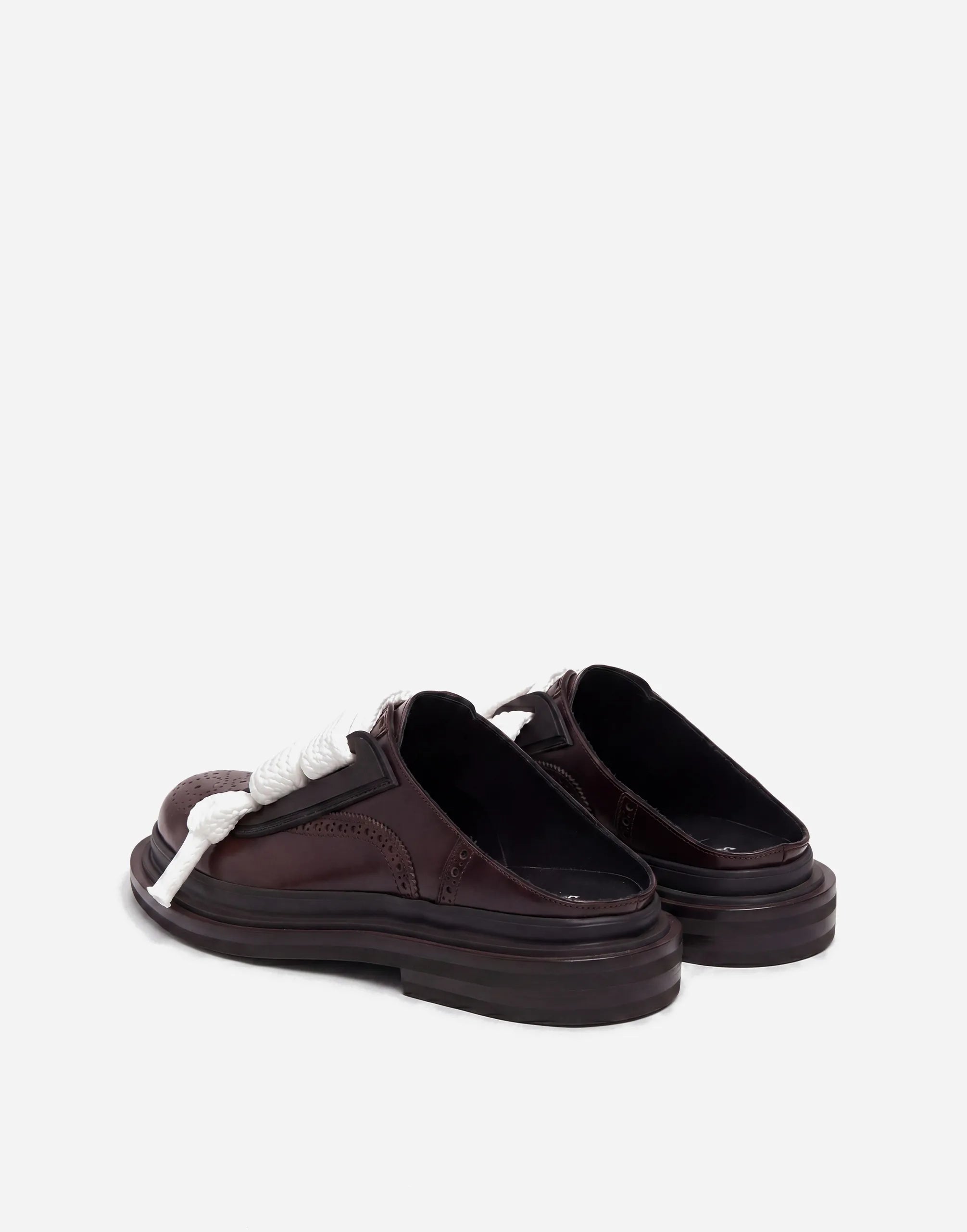 Dolce & Gabbana Leather Lace-Up Mule Loafers