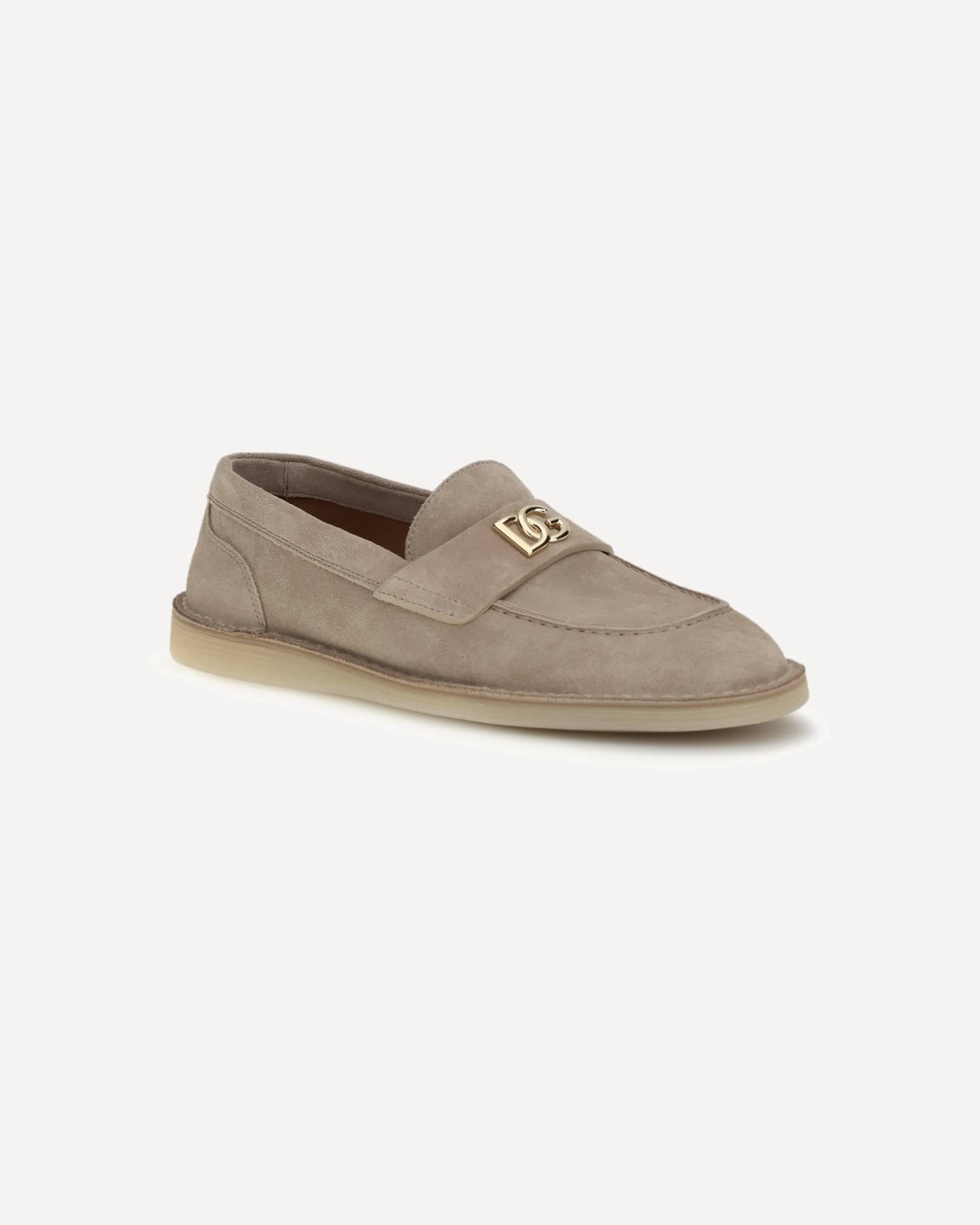 Dolce & Gabbana Leather Loafers With D&g Plaque - alternate view