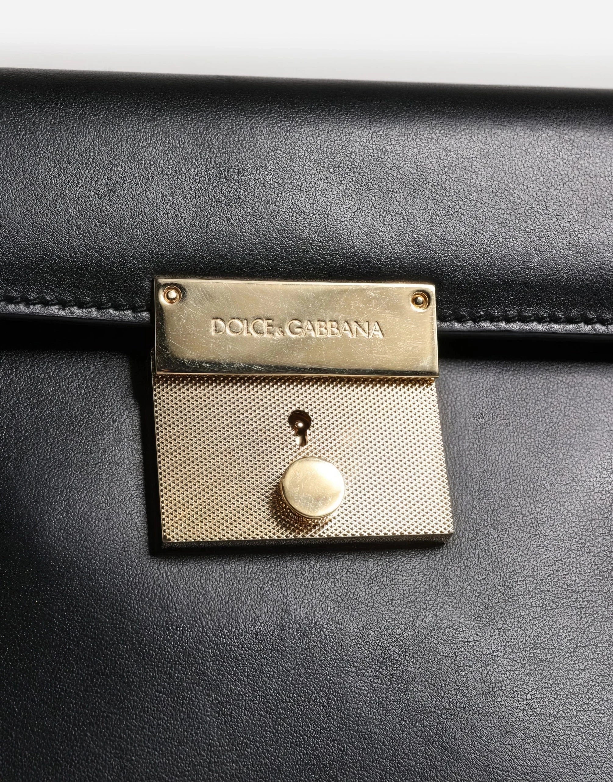 Dolce & Gabbana Leather Lock Briefcase