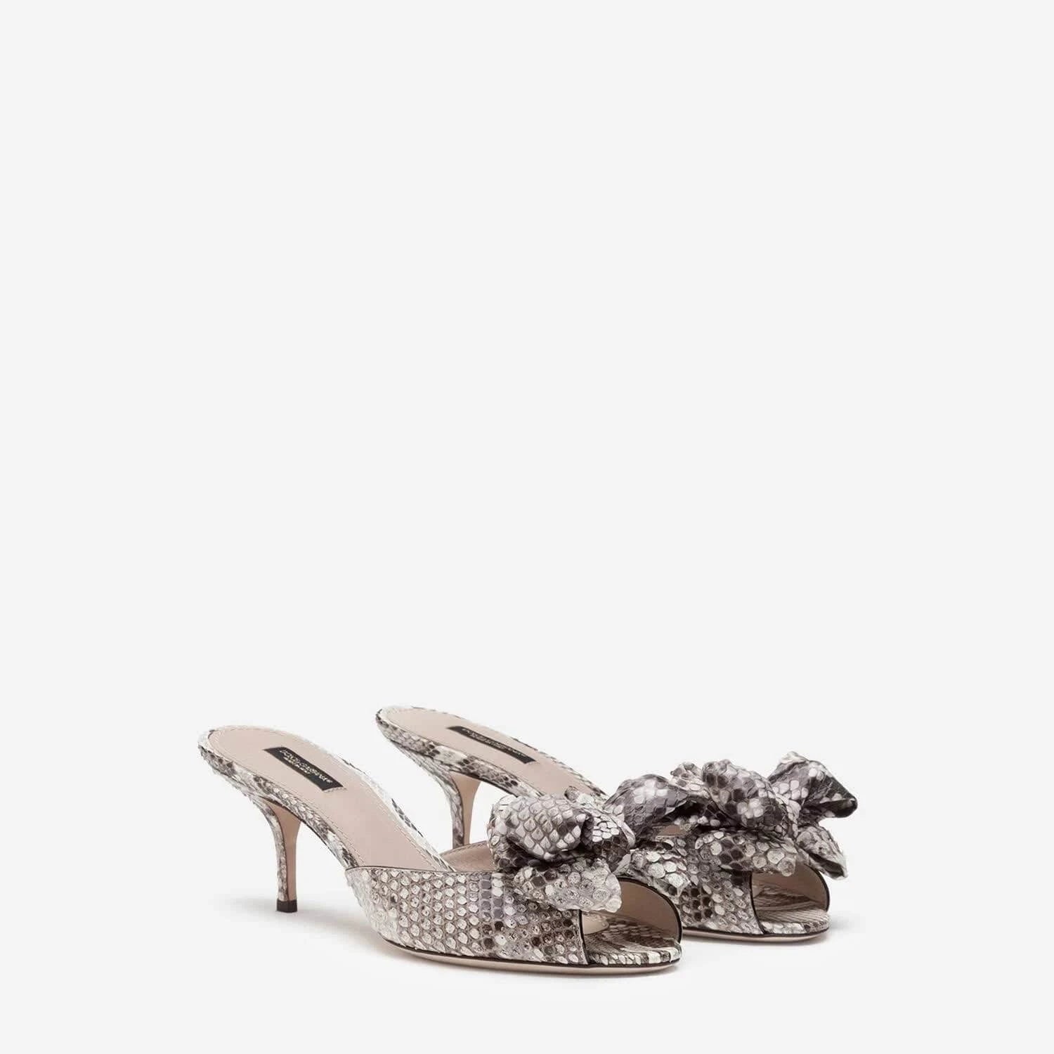 Dolce & Gabbana Leather Mules With Bow