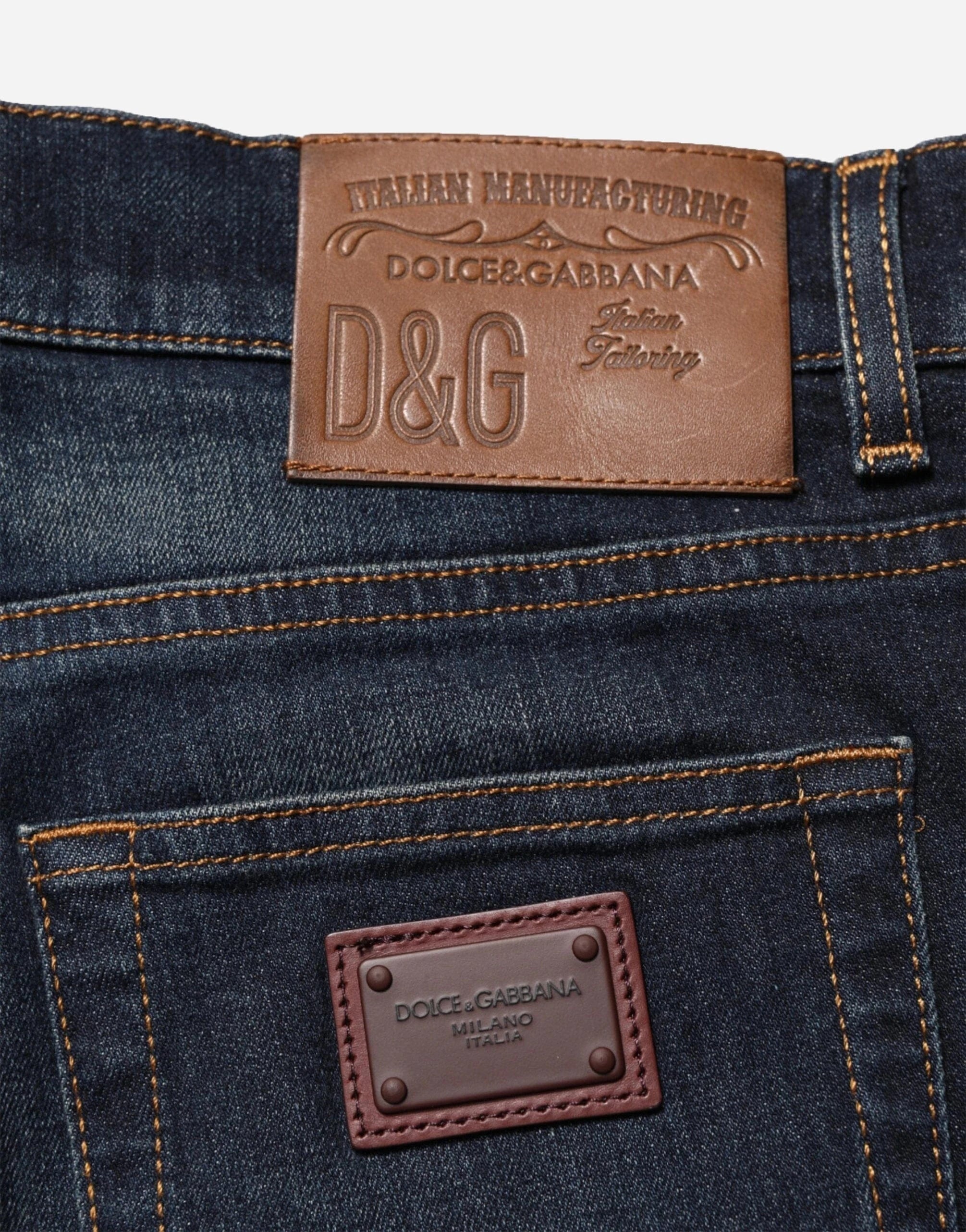 Dolce & Gabbana Skinny-Jeans mit Lederpatch